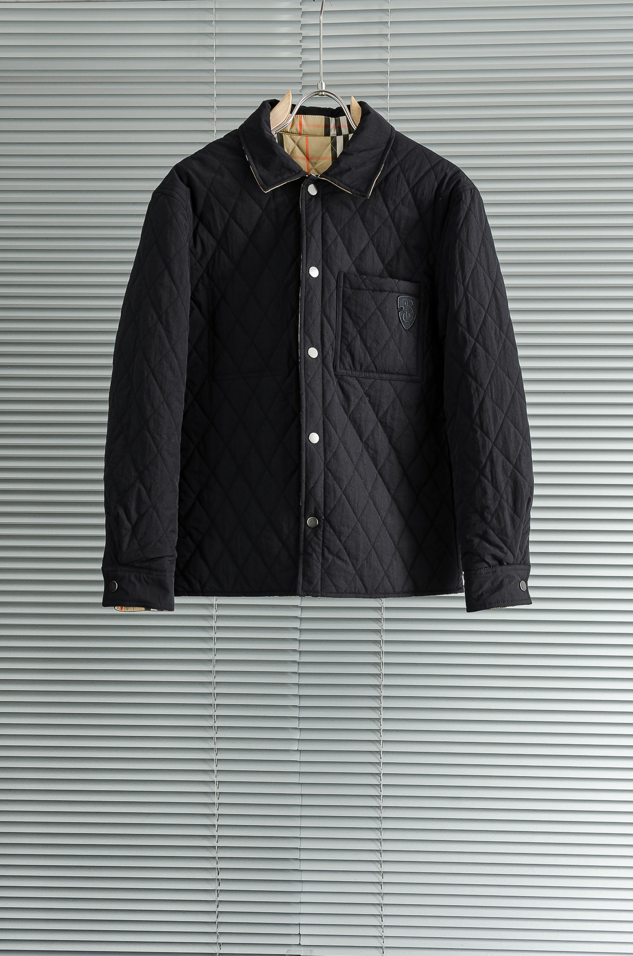 BBR 26FW秋冬新款经典英伦格+刺绣战马士徽标双面穿棉服外套#双面两穿款式，一面现代格纹，另一面为经