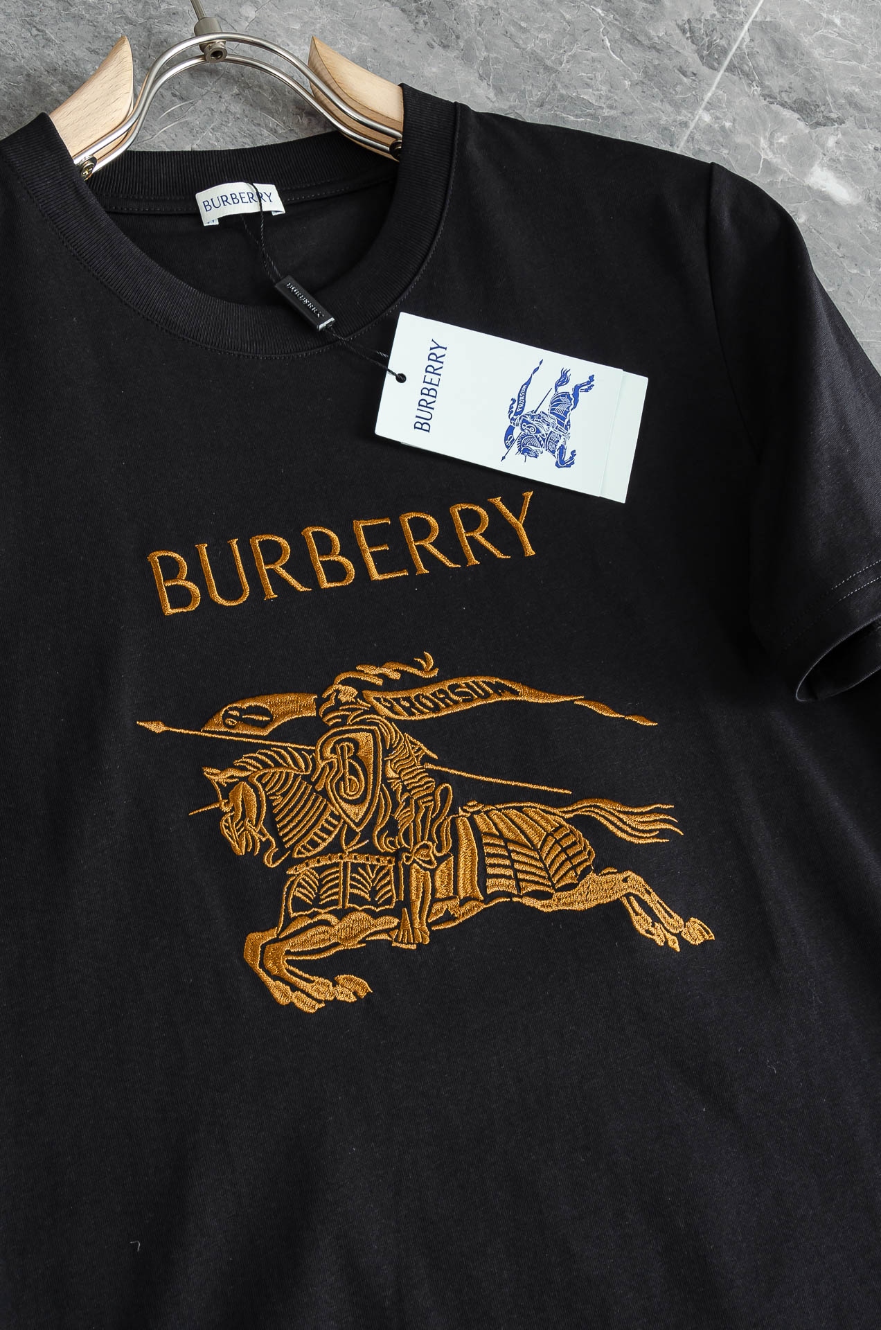 🆕 BURBE*RRY巴宝*莉2026SS最新客供进口长绒棉男士圆领短袖T恤衫#定织定染100%长绒棉，