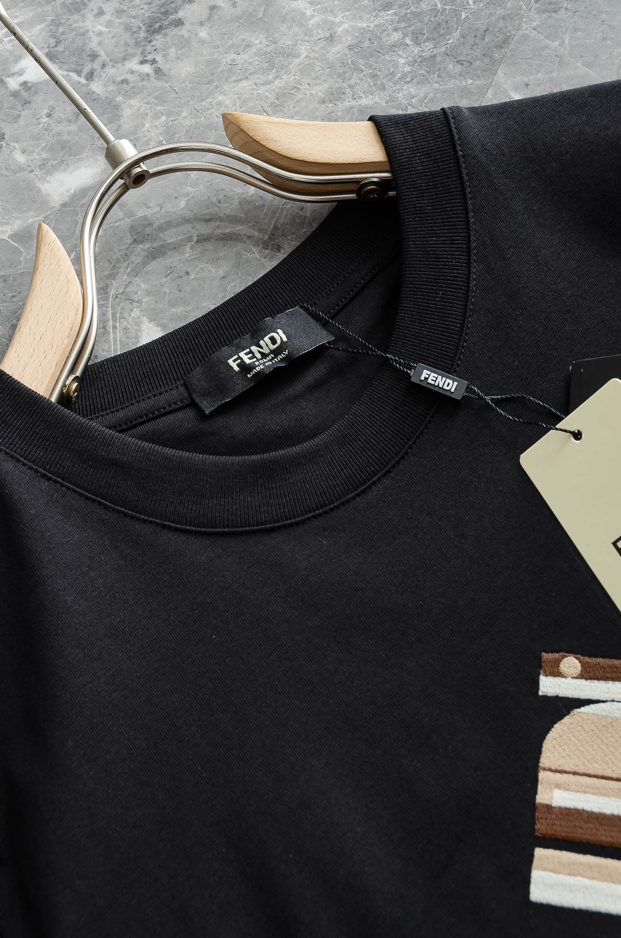 FENDI芬迪2026SS最新客供进口长绒棉男士圆领短袖T恤衫#定织定染100%长绒棉，最大程度的给你带
