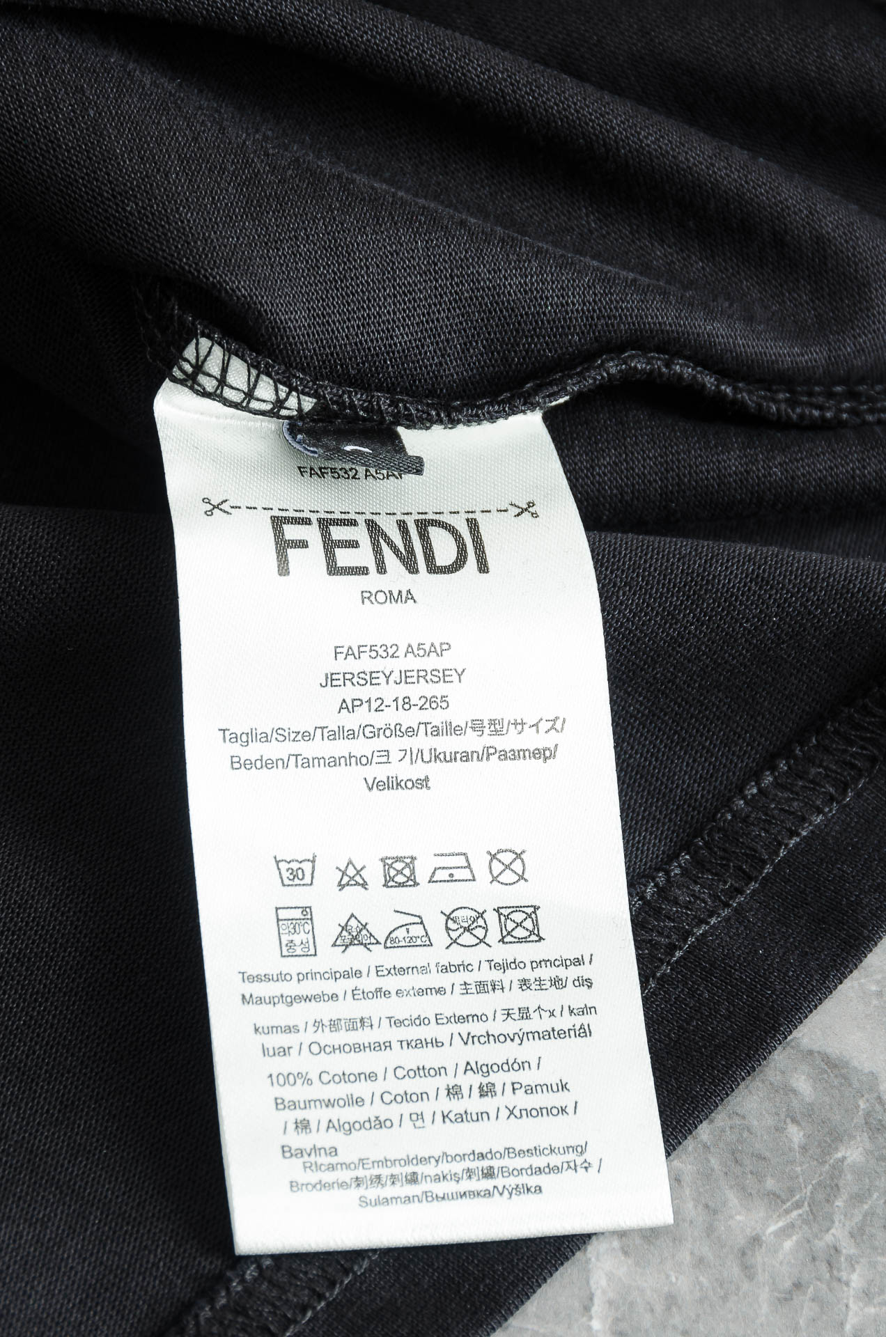 FENDI芬迪2026SS最新客供进口长绒棉男士圆领短袖T恤衫#定织定染100%长绒棉，最大程度的给你带