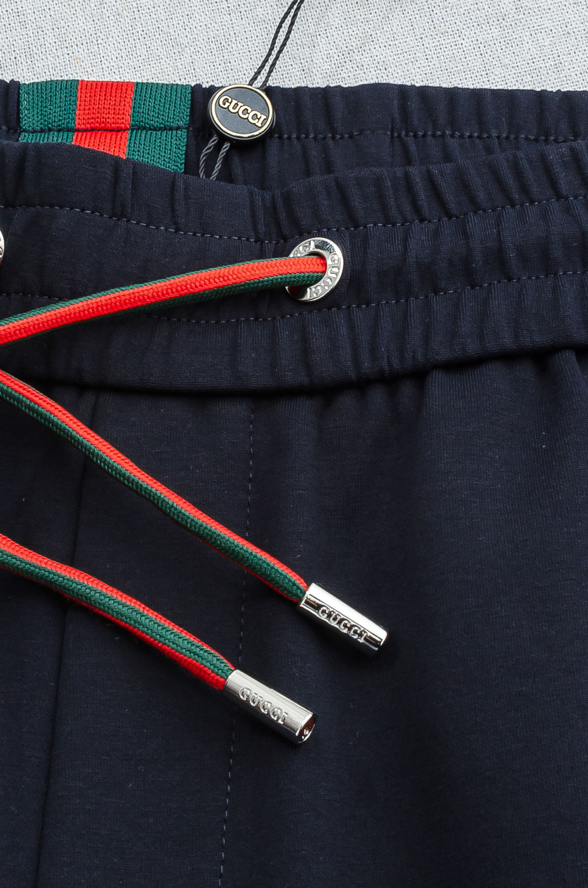 Gucci古驰26FW最新款精梳棉混纺挺括有型自带筋骨感抗皱性极强四面弹力包容性好弹力松紧腰搭配抽绳设计