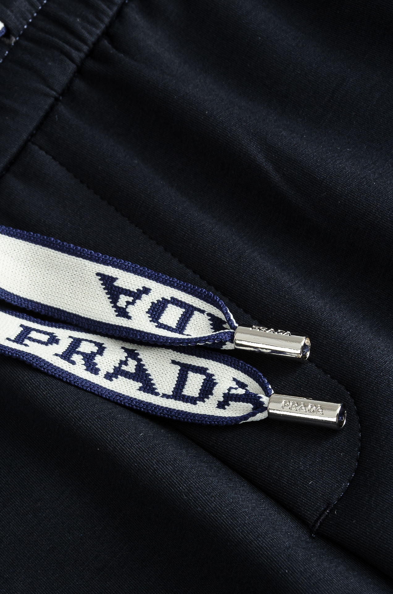 PRADA普拉达 26FW最新款精梳棉混纺挺括有型自带筋骨感抗皱性极强四面弹力包容性好弹力松紧腰搭配抽绳