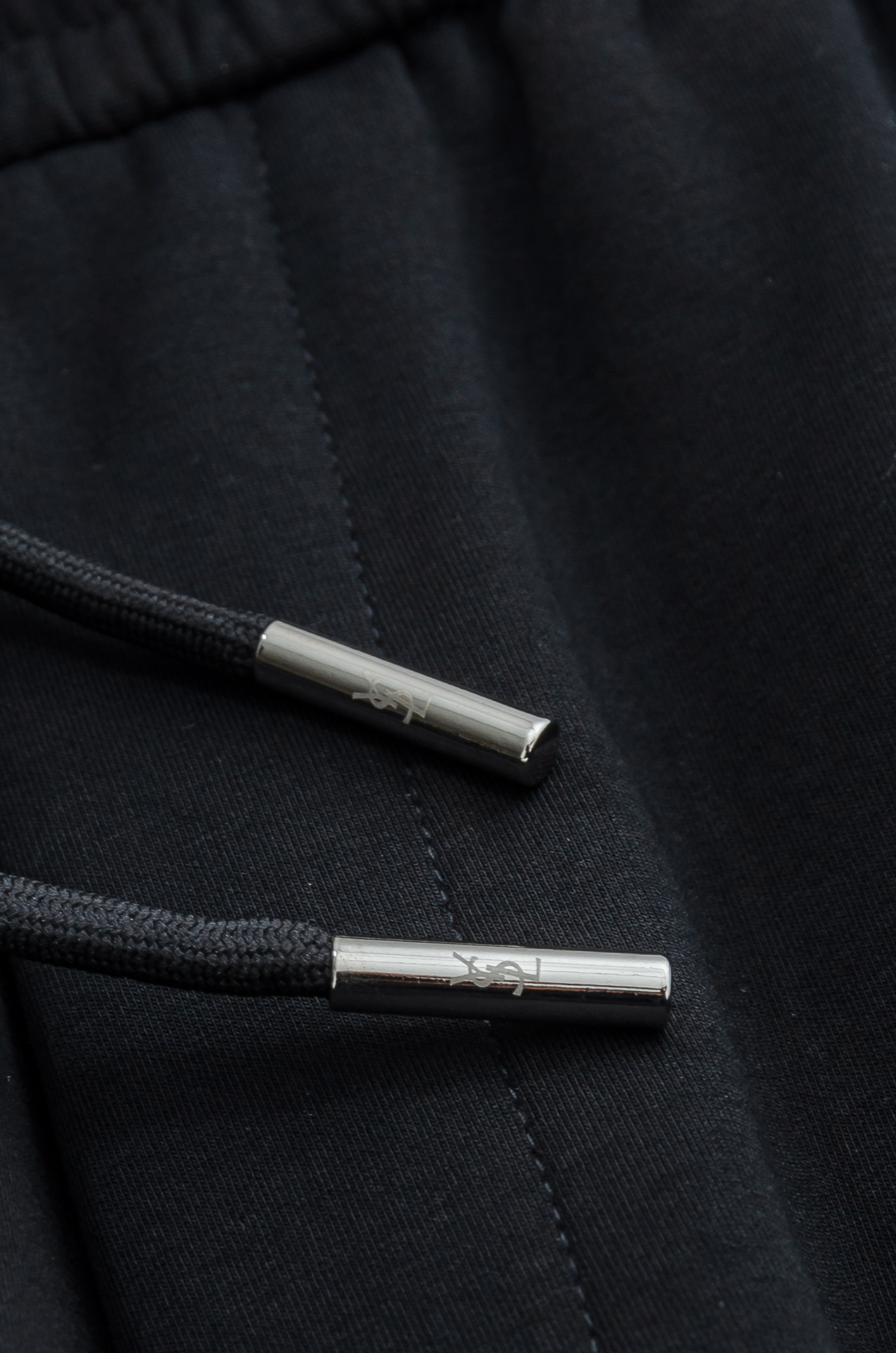 YsL 26FW最新款精梳棉混纺挺括有型自带筋骨感抗皱性极强四面弹力包容性好弹力松紧腰搭配抽绳设计直筒立