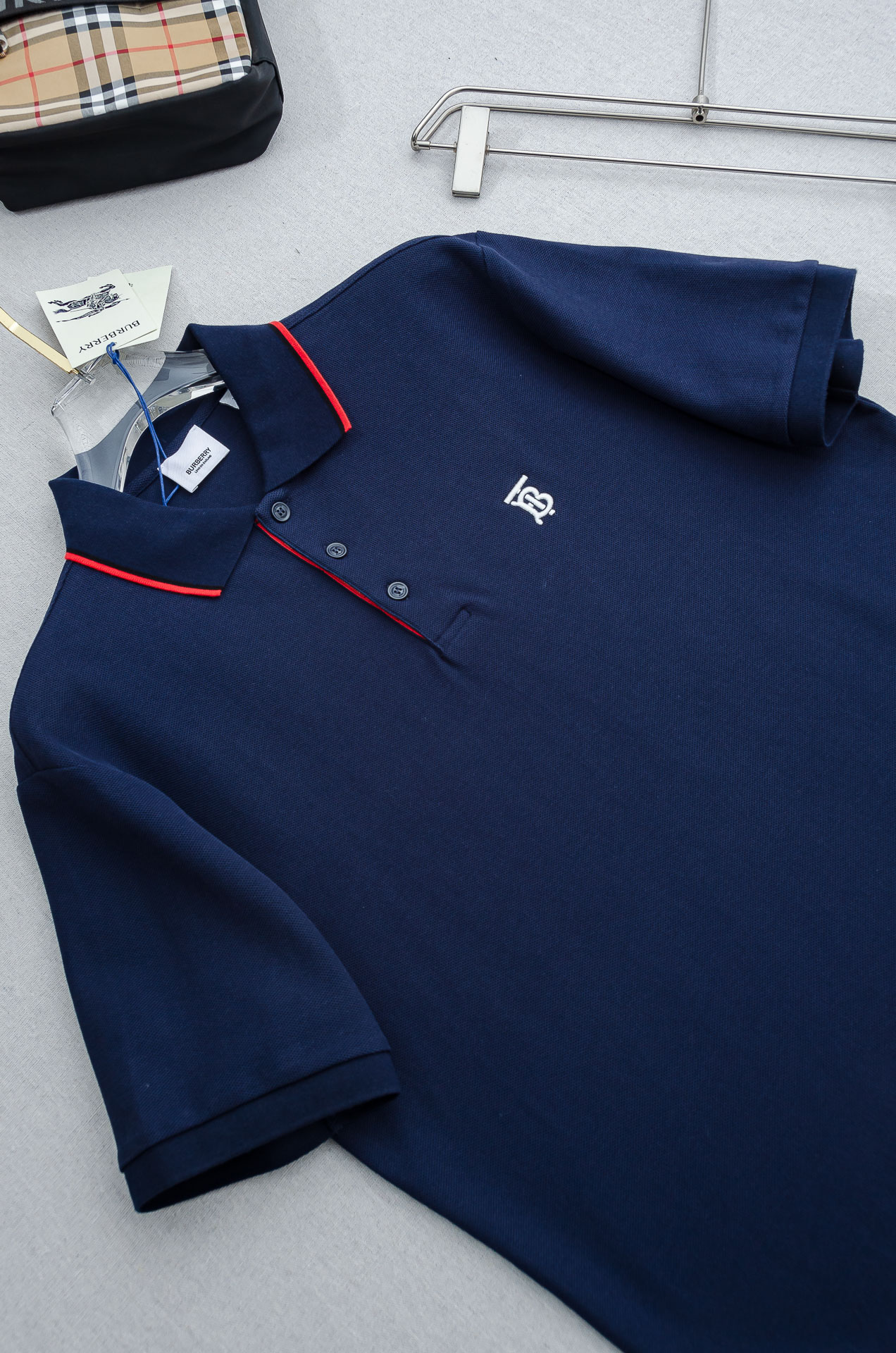 Burberry巴宝莉 2026//男士商务休闲纯色翻领短袖POLO衫#客供进口100%珠地棉面料，甄选