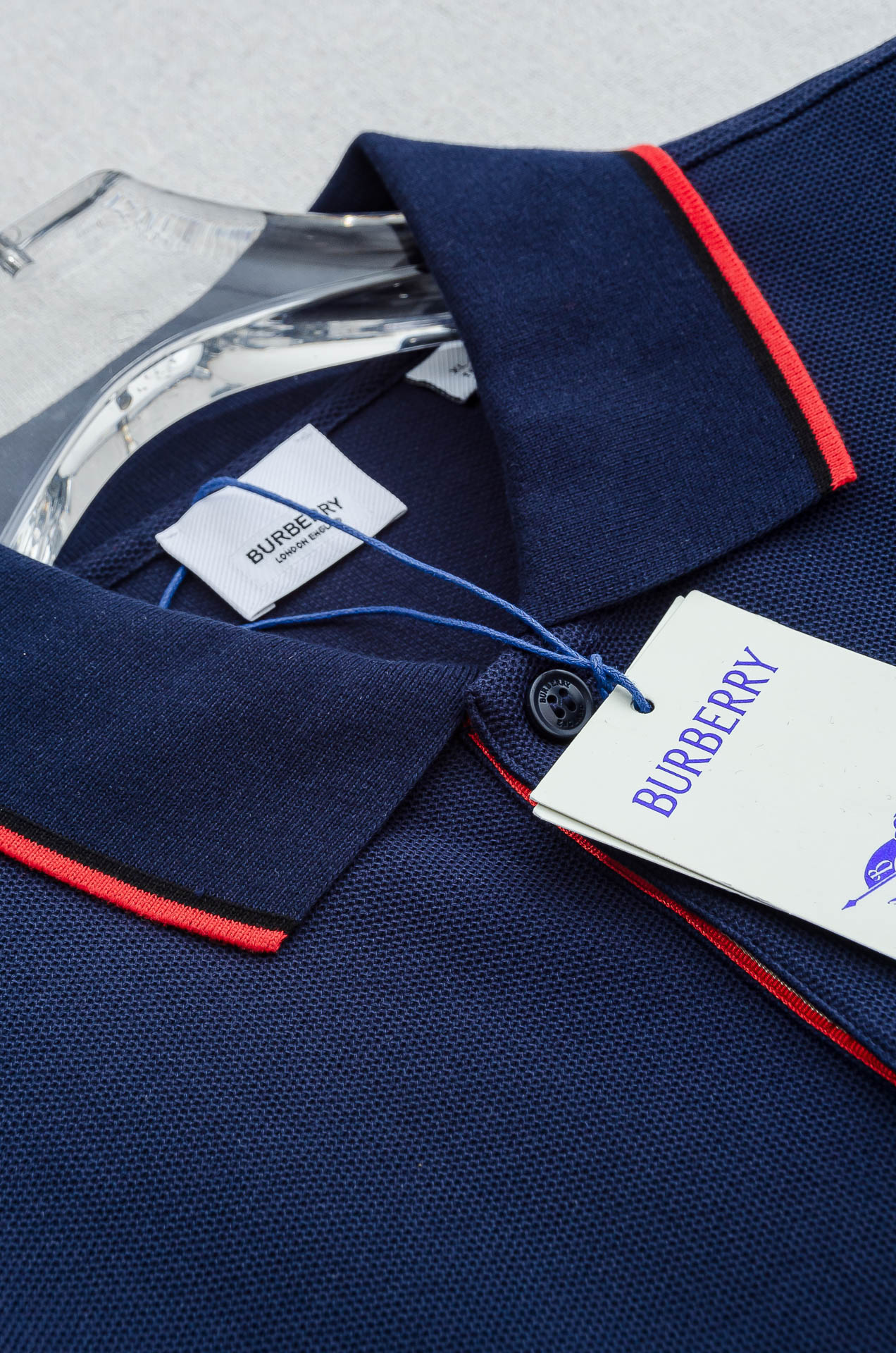 Burberry巴宝莉 2026//男士商务休闲纯色翻领短袖POLO衫#客供进口100%珠地棉面料，甄选