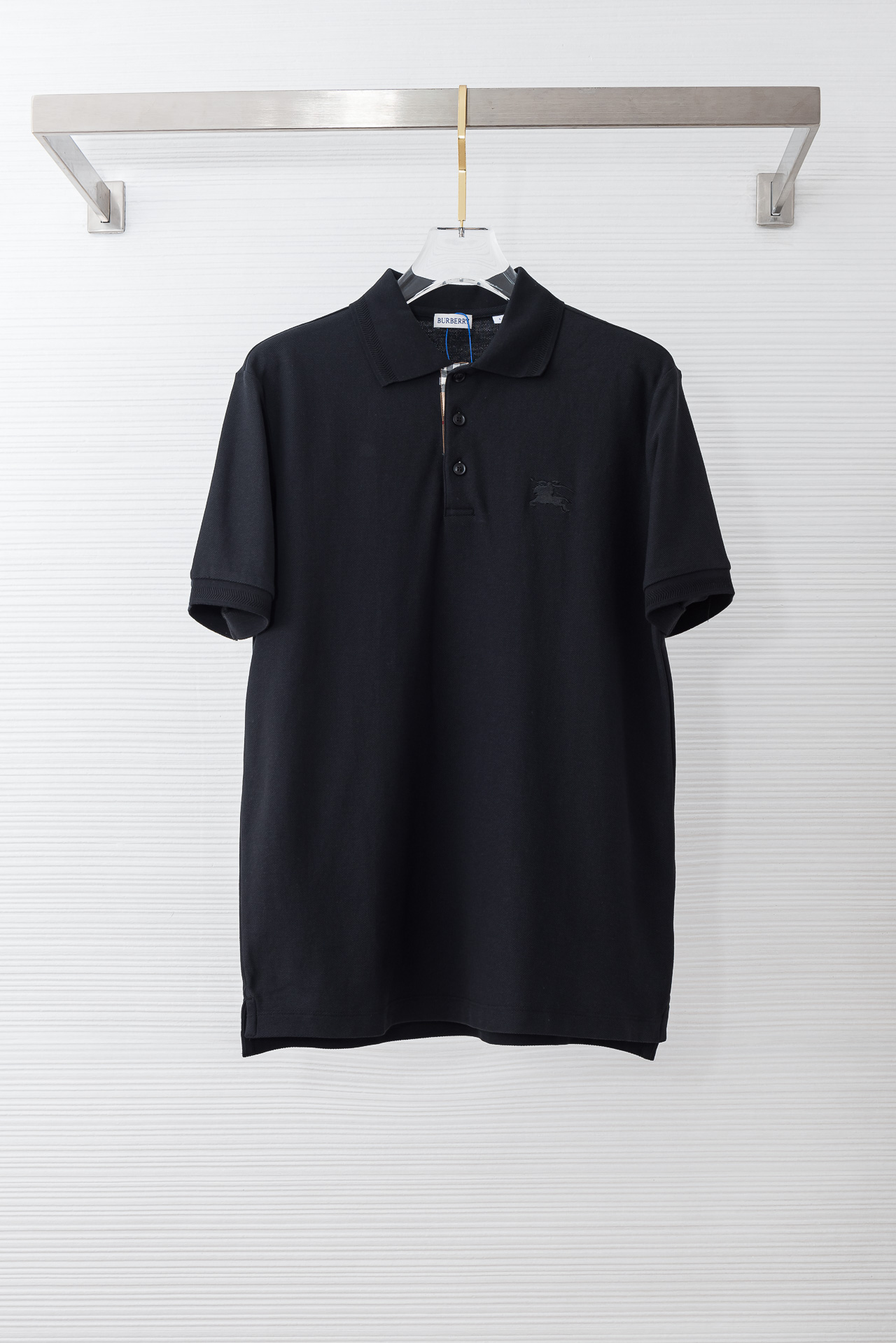 Burberry巴宝莉 2026//男士商务休闲纯色翻领短袖POLO衫#客供进口100%珠地棉面料，甄选