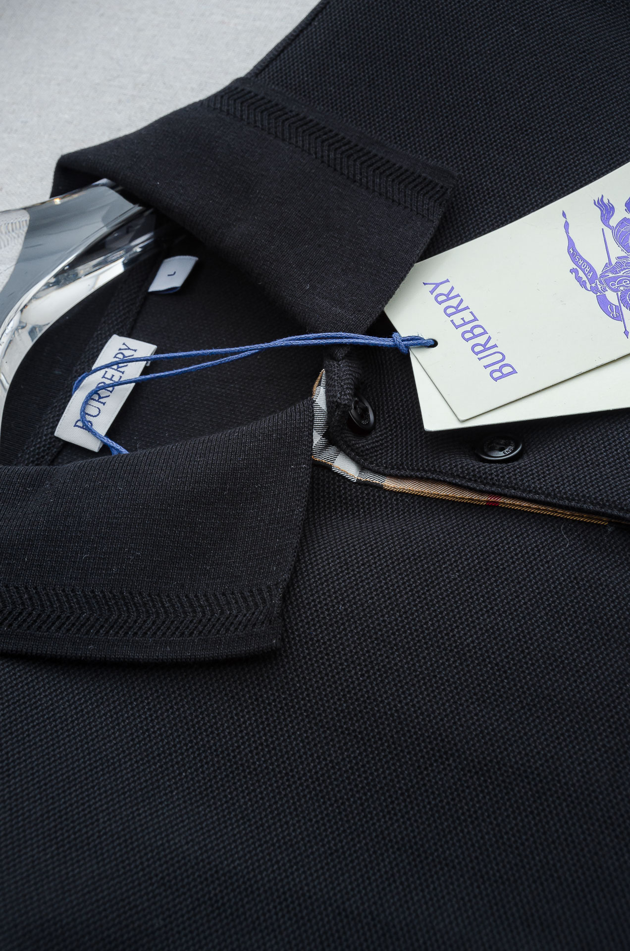 Burberry巴宝莉 2026//男士商务休闲纯色翻领短袖POLO衫#客供进口100%珠地棉面料，甄选