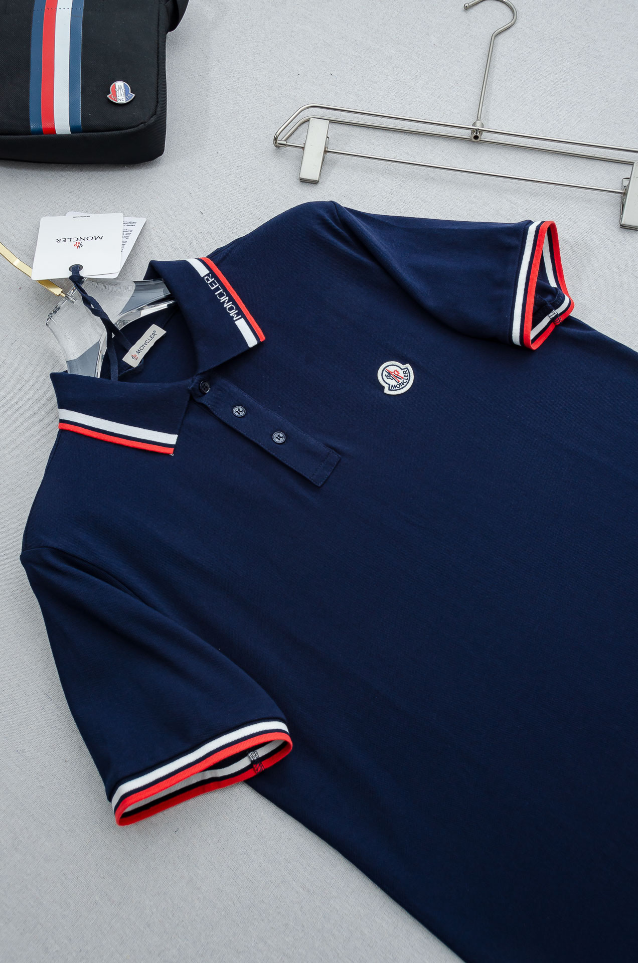MONCLER蒙口 2026//男士商务休闲纯色翻领短袖POLO衫#客供进口100%珠地棉面料，甄选上等
