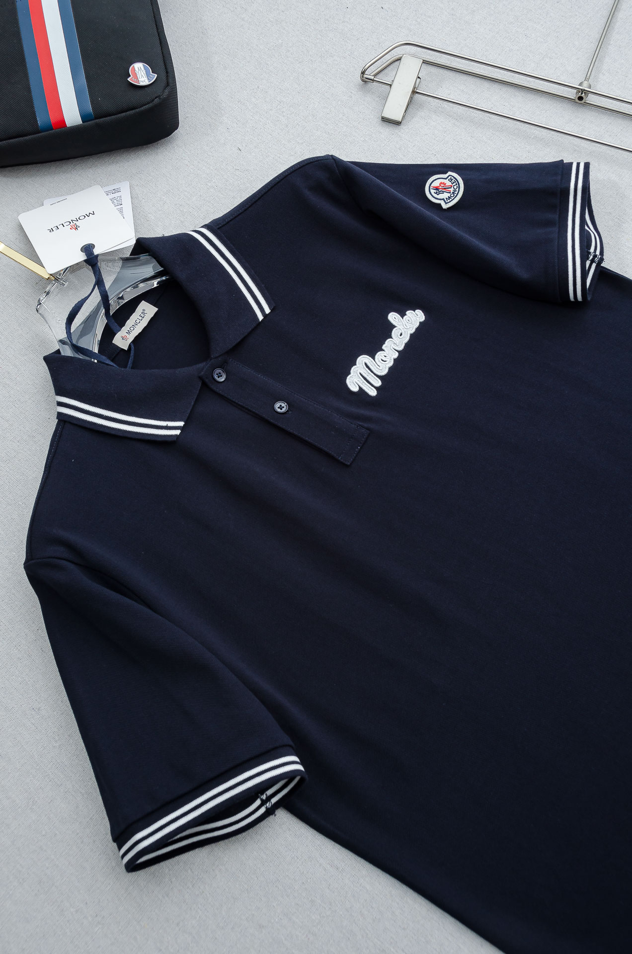 MONCLER蒙口 2026//男士商务休闲纯色翻领短袖POLO衫#客供进口100%珠地棉面料，甄选上等