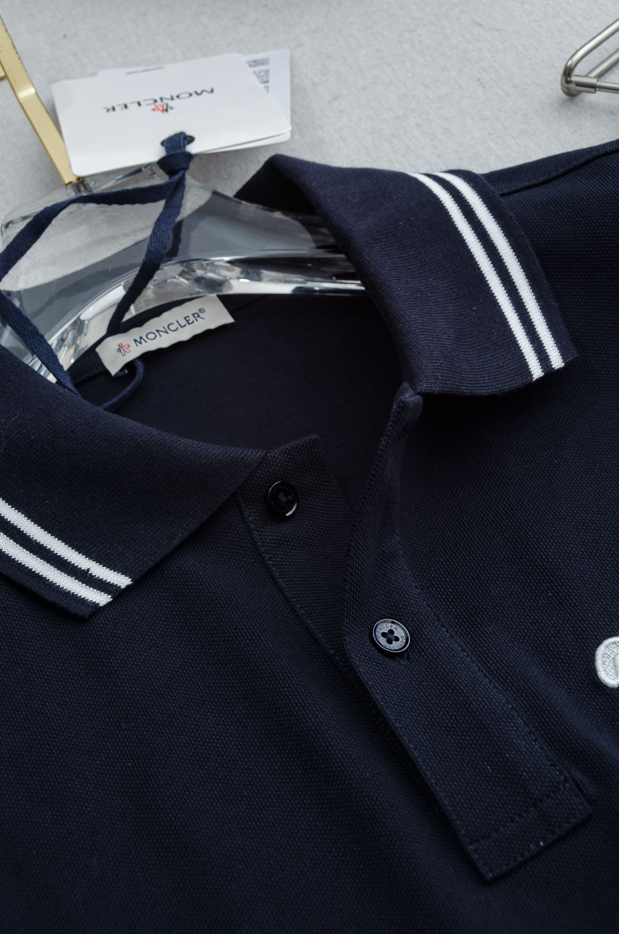 MONCLER蒙口 2026//男士商务休闲纯色翻领短袖POLO衫#客供进口100%珠地棉面料，甄选上等