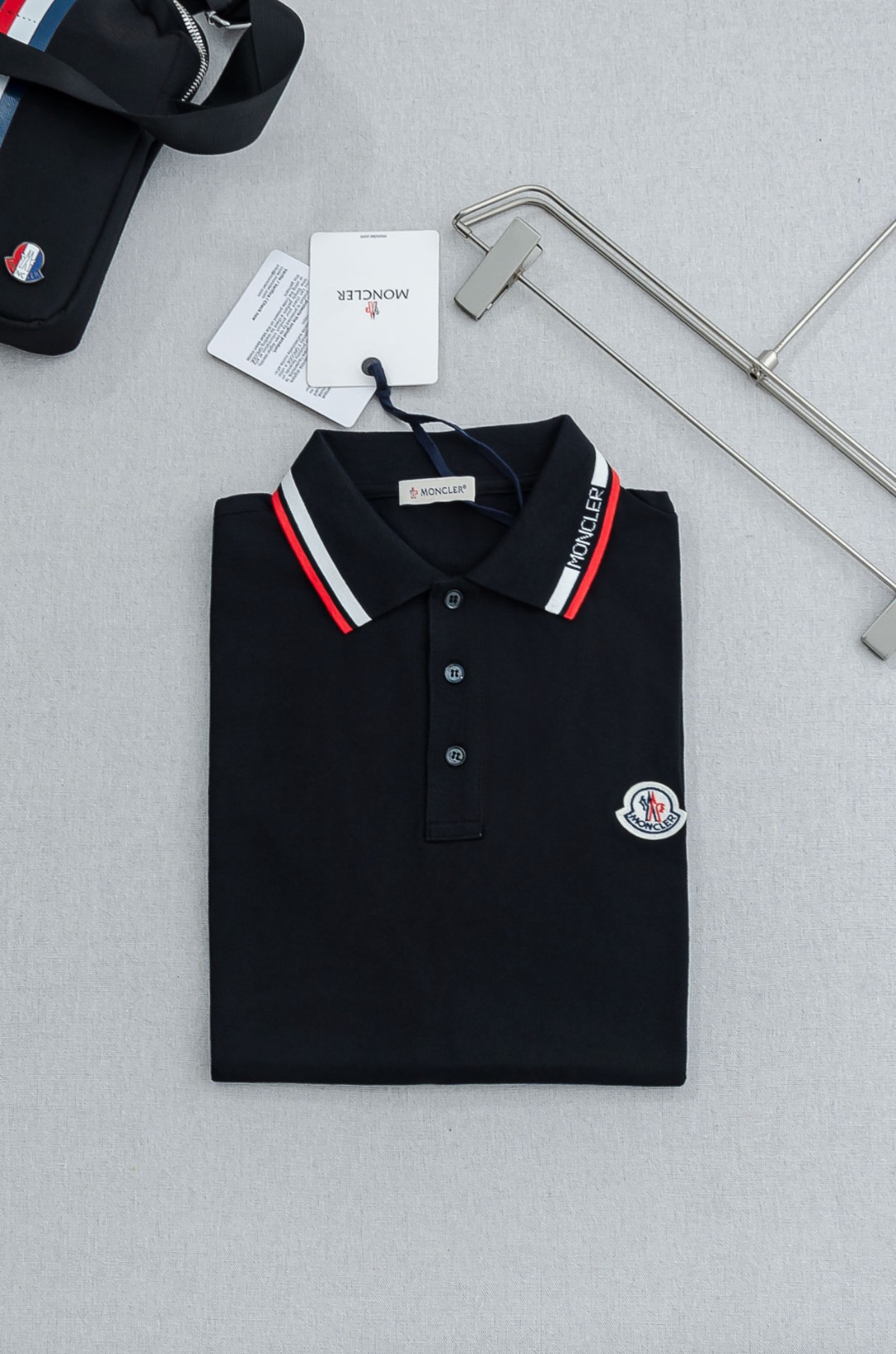 MONCLER蒙口 2026//男士商务休闲纯色翻领短袖POLO衫#客供进口100%珠地棉面料，甄选上等