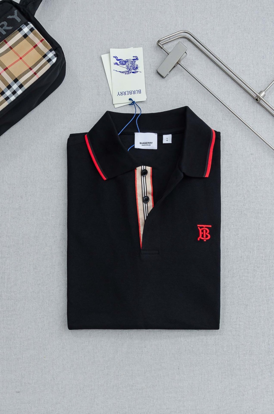 Burberry巴宝莉 2026//男士商务休闲纯色翻领短袖POLO衫#客供进口100%珠地棉面料，甄选