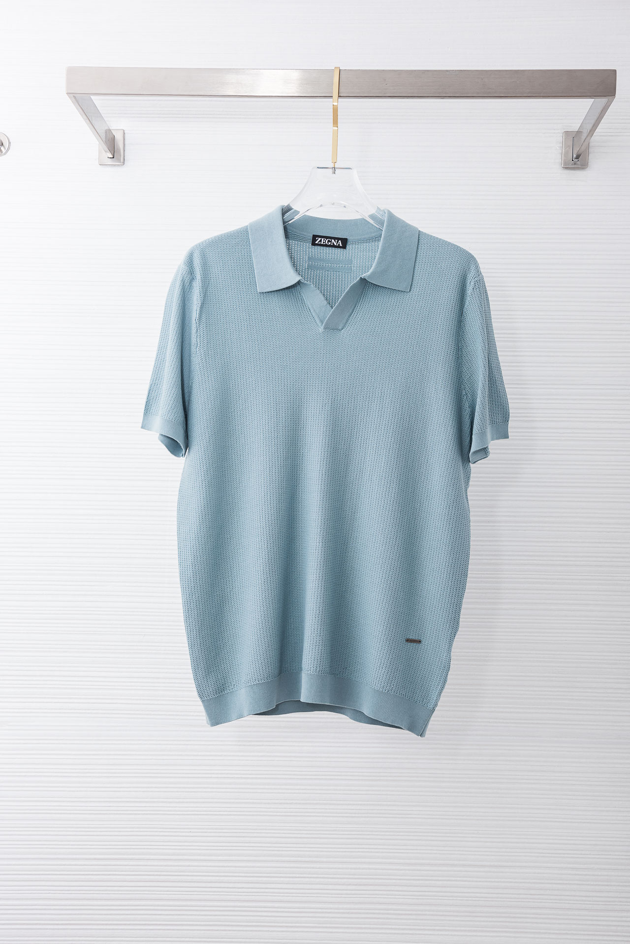 杰尼亚zegna2026春夏新款 桑蚕丝混纺男士针织短袖衫！采用5.5%蚕丝+65.2％莱赛尔天丝+29