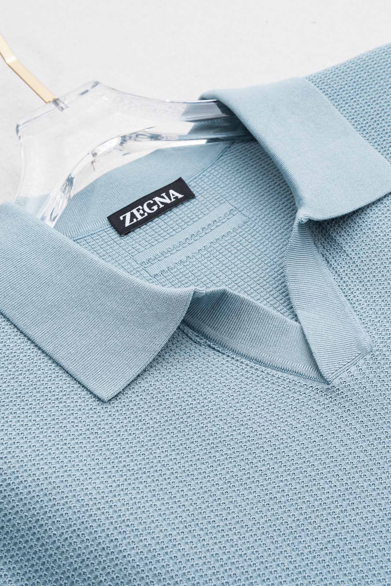 杰尼亚zegna2026春夏新款 桑蚕丝混纺男士针织短袖衫！采用5.5%蚕丝+65.2％莱赛尔天丝+29