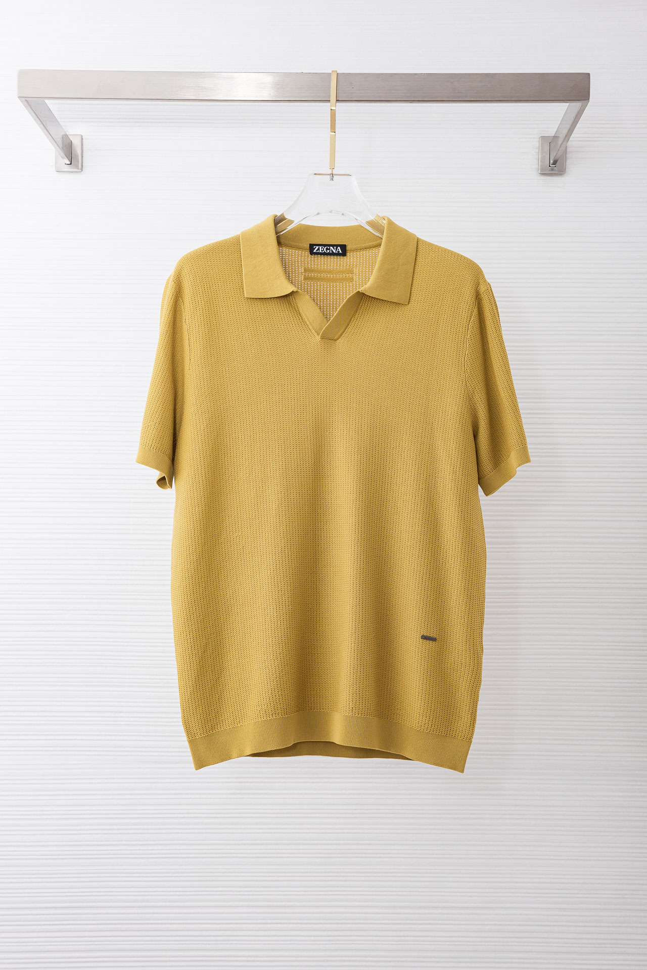 杰尼亚zegna2026春夏新款 桑蚕丝混纺男士针织短袖衫！采用5.5%蚕丝+65.2％莱赛尔天丝+29