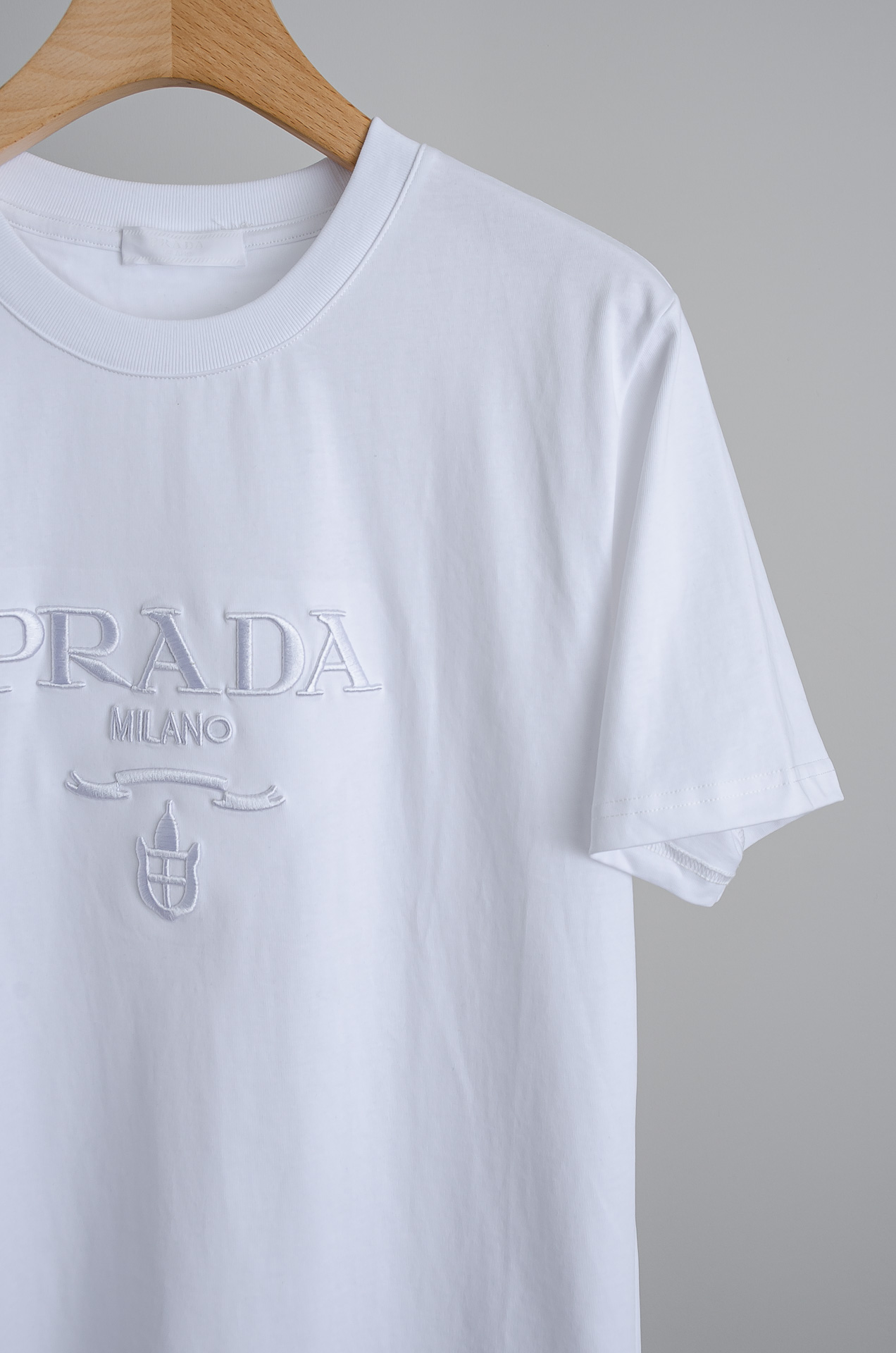 ☀️☀️ Prada普拉达2026SS最新客供进口长绒棉立体剪裁男士圆领短袖T恤衫#定织定染100%长绒