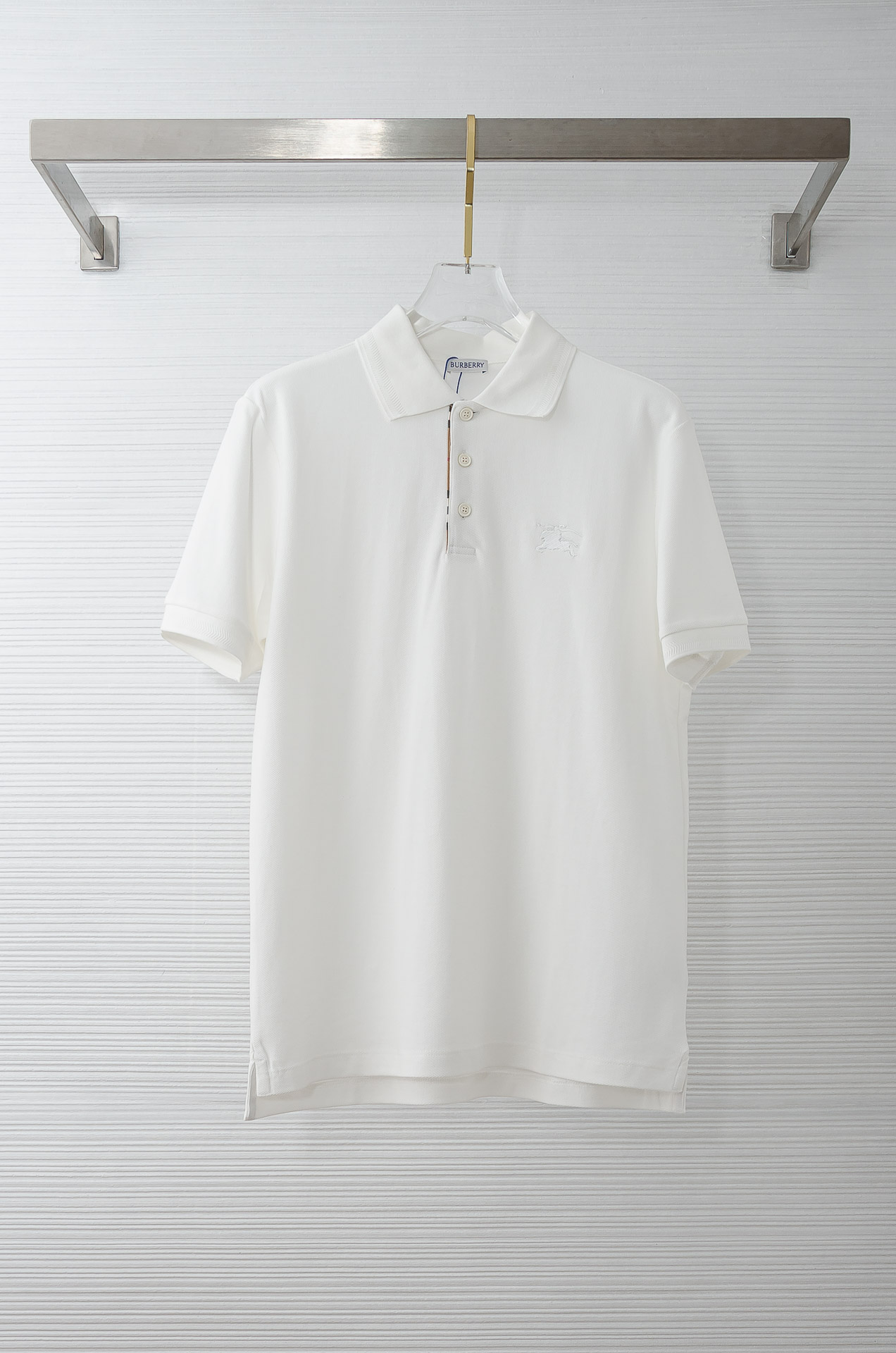 Burberry巴宝莉 2026男士商务休闲纯色翻领短袖POLO衫#客供进口100%珠地棉面料，甄选上等