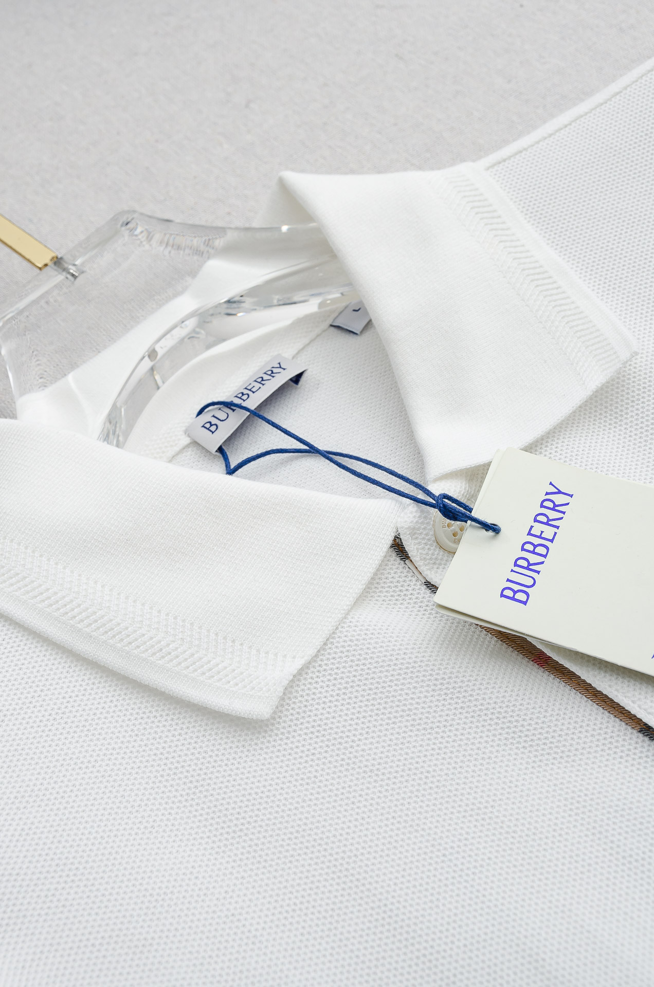 Burberry巴宝莉 2026男士商务休闲纯色翻领短袖POLO衫#客供进口100%珠地棉面料，甄选上等