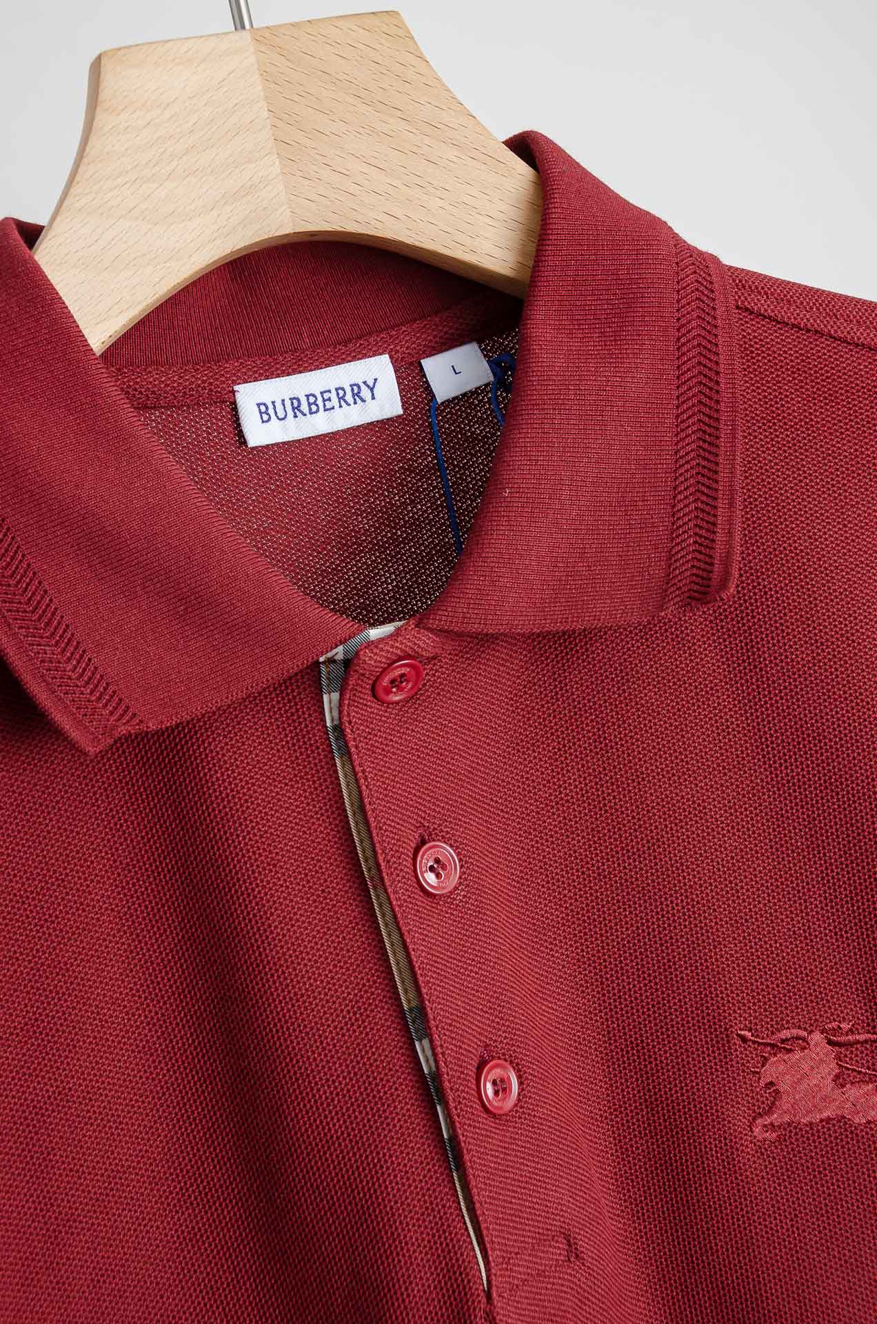 . ☀️☀️ Burberry2026//男士商务休闲纯色翻领短袖POLO衫#客供进口100%珠地棉面料