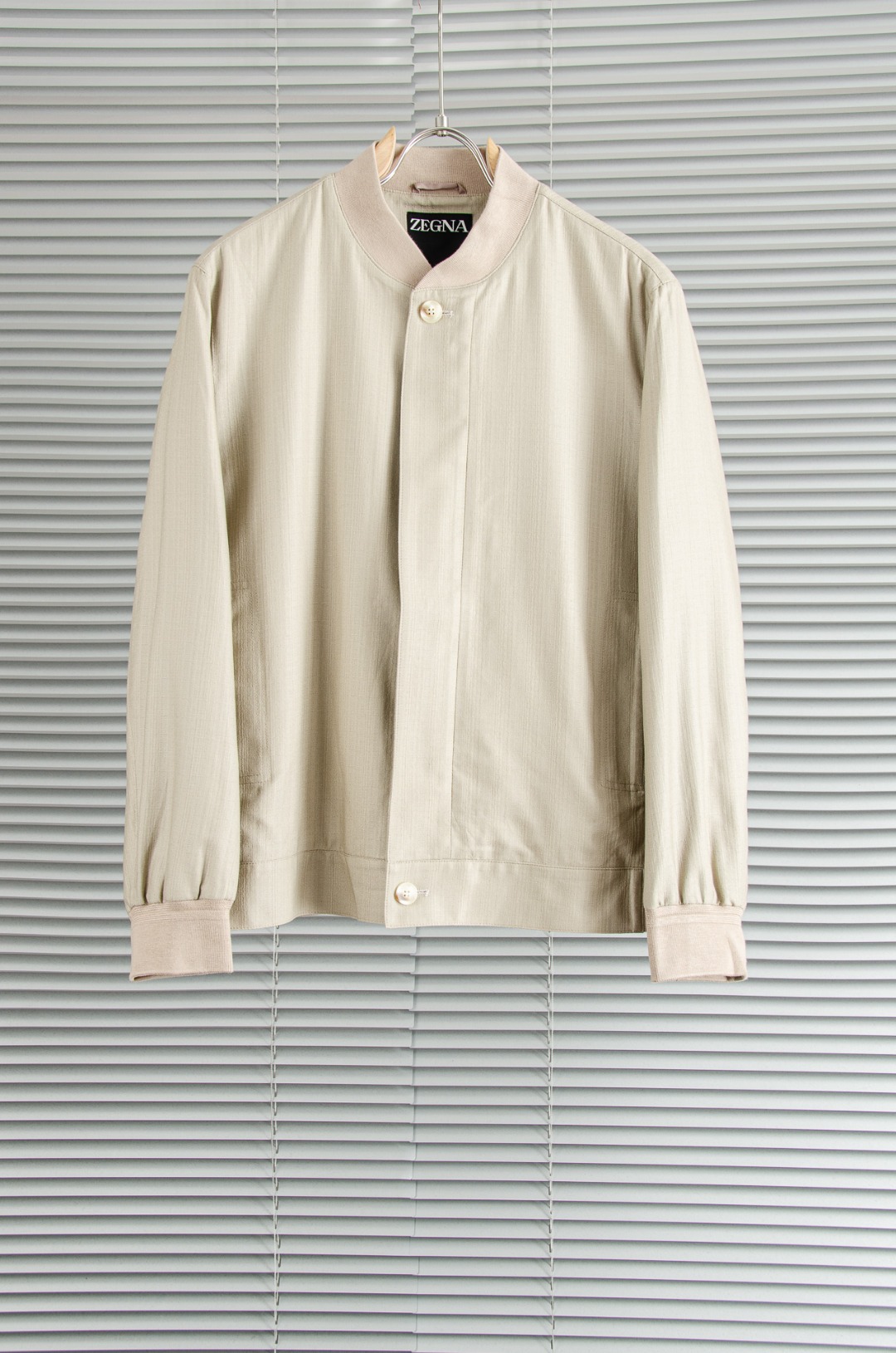 zegna 26SS新款亚麻➕天丝 混纺面料飞行员夹克#这款采用亚麻18%+82天丝混纺面料制作的飞行员