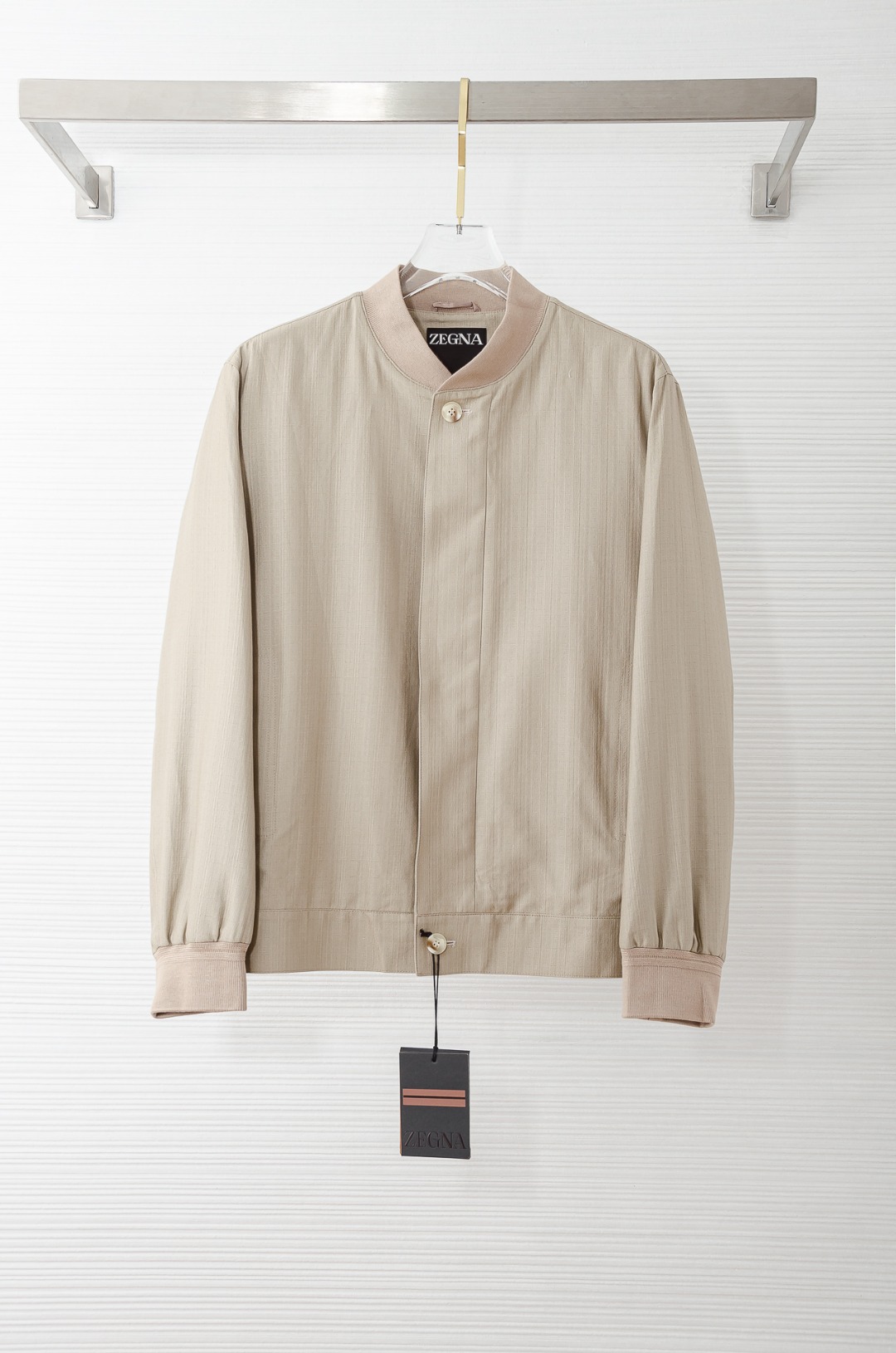 zegna 26SS新款亚麻➕天丝 混纺面料飞行员夹克#这款采用亚麻18%+82天丝混纺面料制作的飞行员