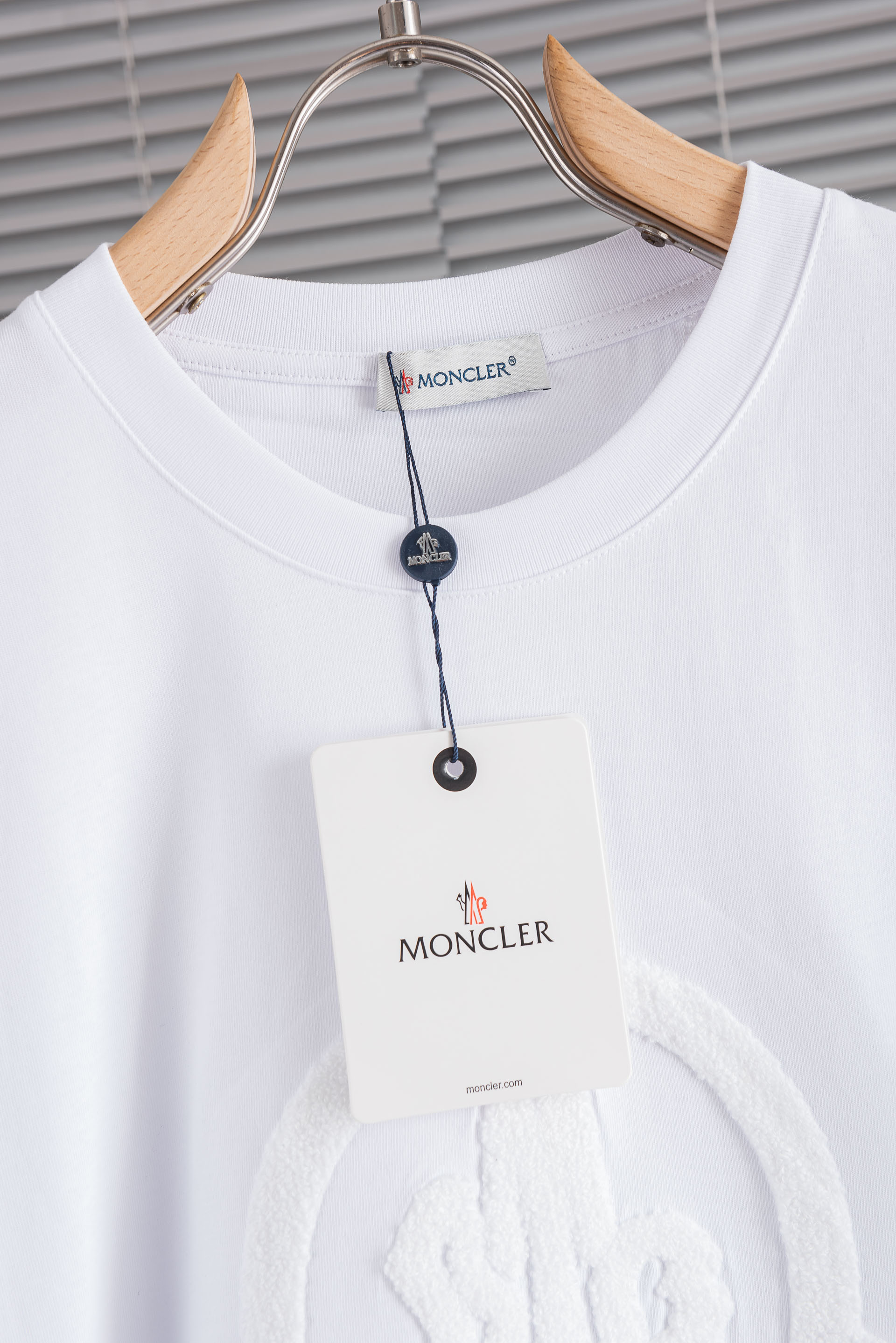 MO*NCLER.蒙口2026SS最新客供进口长绒棉立体剪裁男士圆领短袖T恤衫#定织定染100%长绒棉，