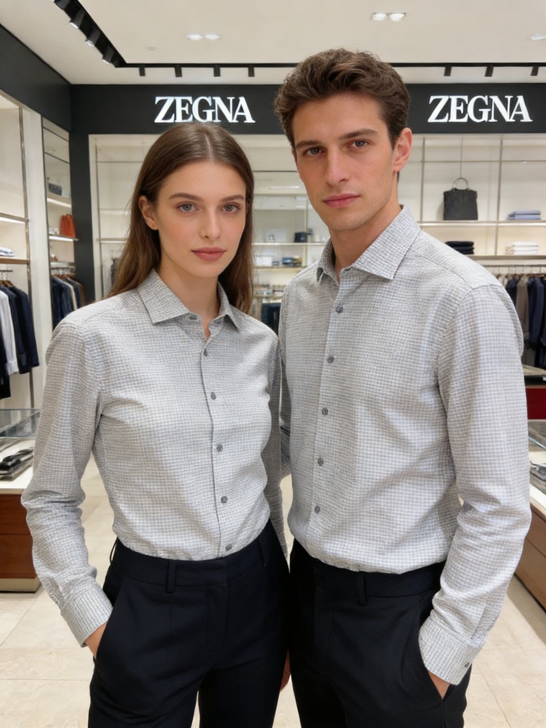 杰尼亚（zEGNA）细格纹长袖衬衫Ermenegildo zegna（杰尼亚），意大利顶级奢侈男装品牌，
