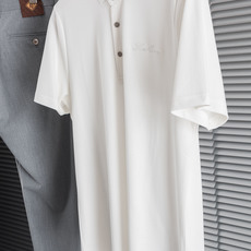 Loro Piana2026SS客供精梳棉+再生纤维素纤维网眼珠地丝光处理丝滑透气凉爽定织翻领男士商务休 Loro Piana2026SS客供精梳棉+再生纤维素纤维网眼珠地丝光处理丝滑透气凉爽定织翻领男士商务休