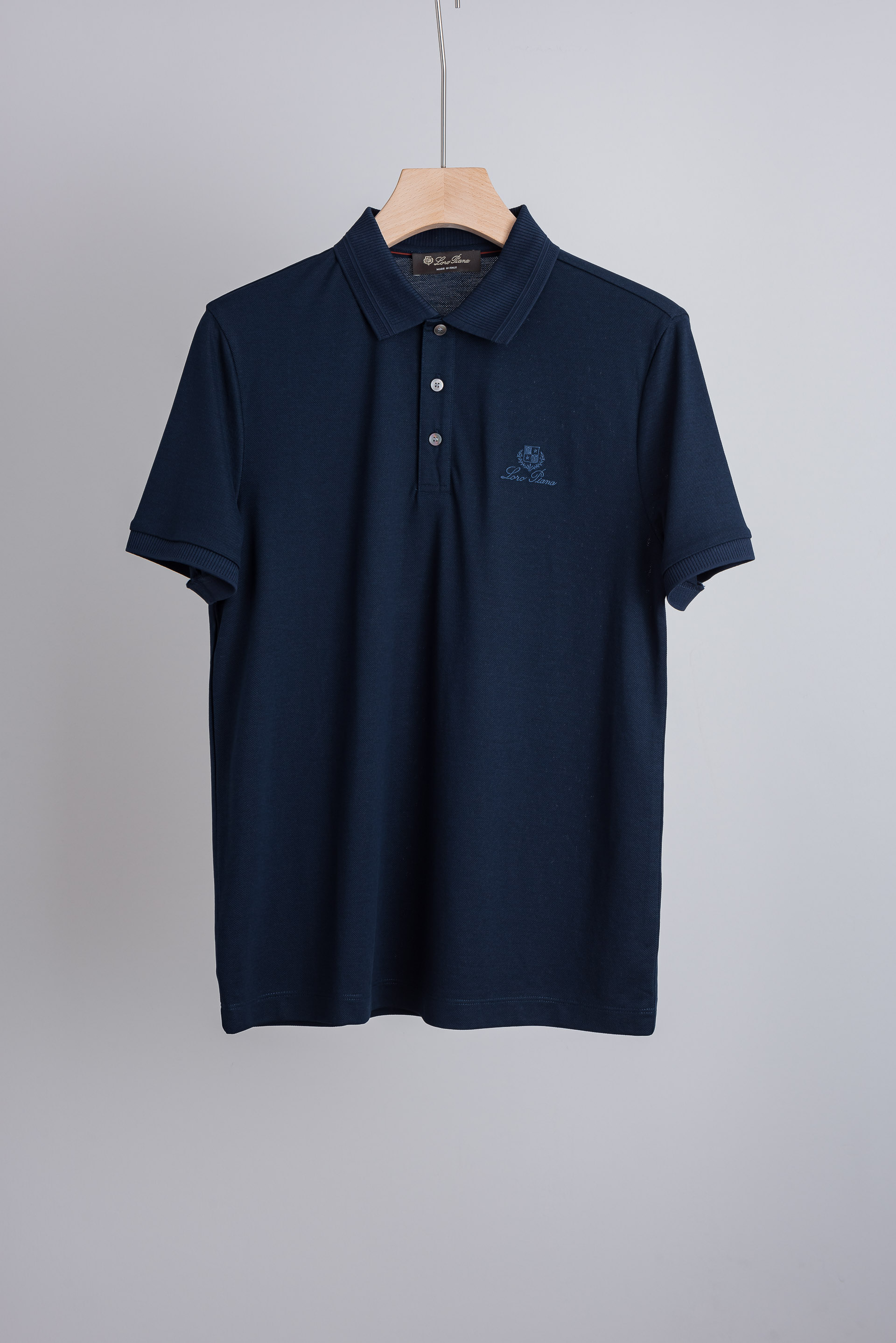 ☀️☀️ Loro Piana2026SS客供精梳棉+天丝纤维网眼珠地丝光处理丝滑透气凉爽定织翻领男士商