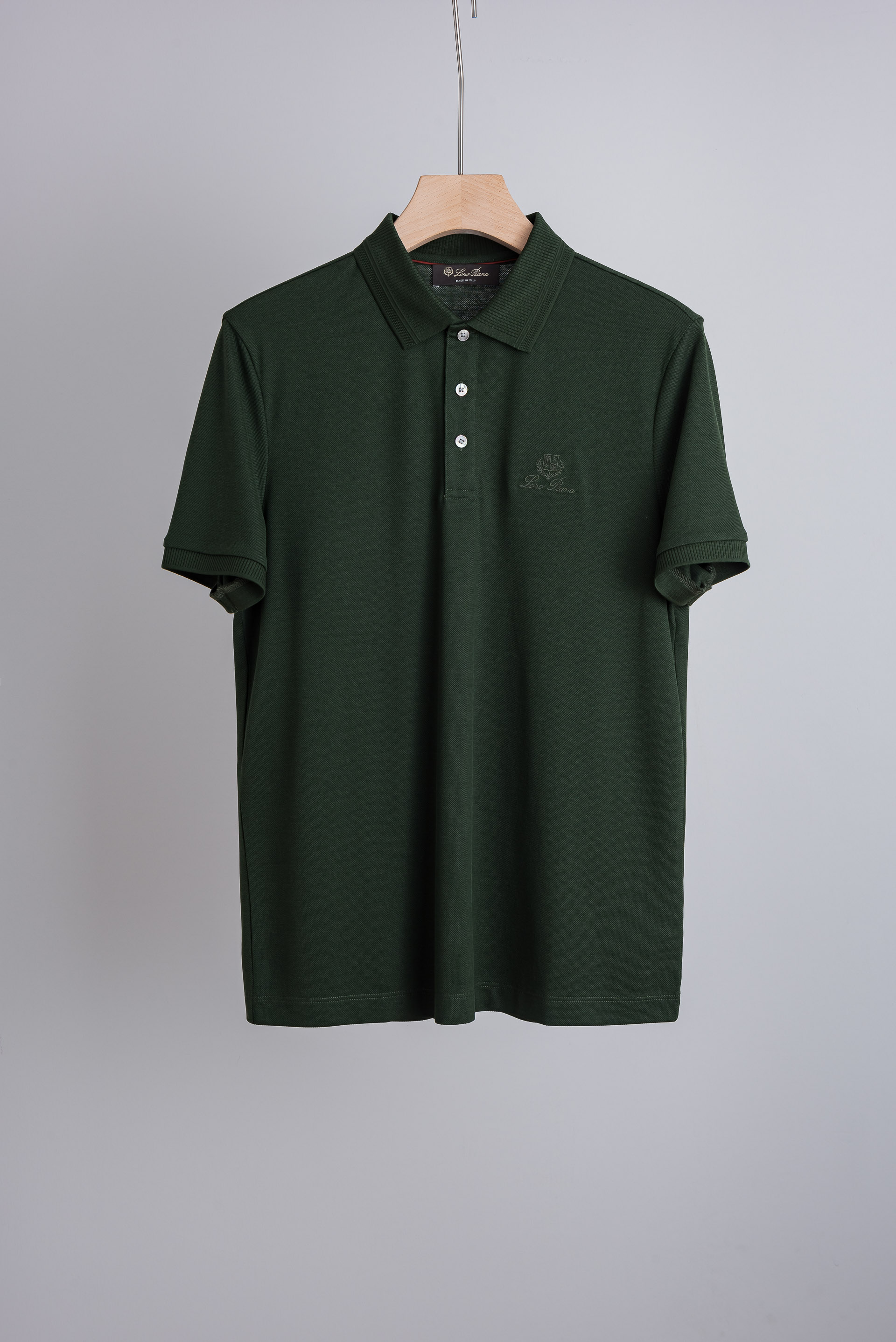 ☀️☀️ Loro Piana2026SS客供精梳棉+天丝纤维网眼珠地丝光处理丝滑透气凉爽定织翻领男士商