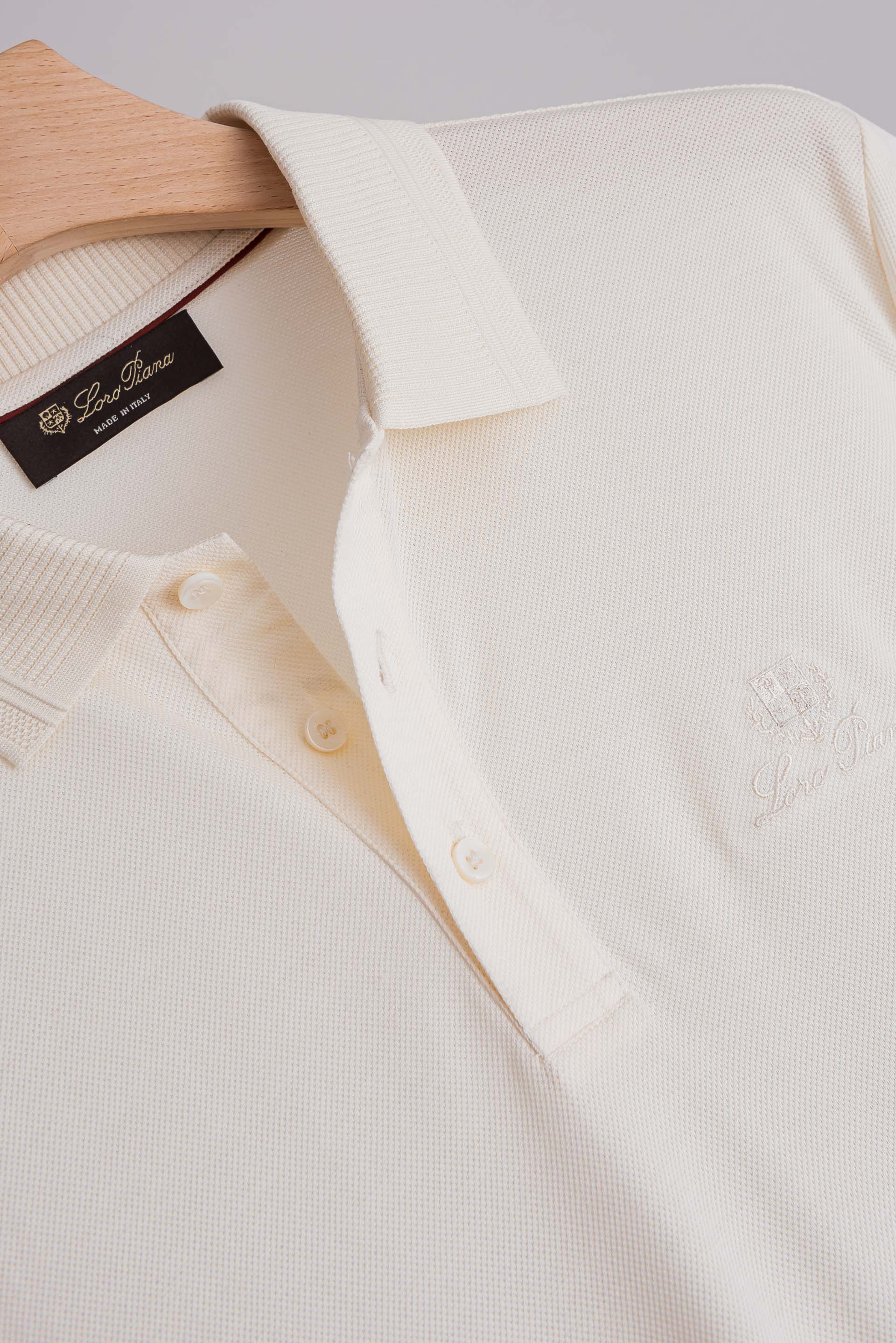 ☀️☀️ Loro Piana2026SS客供精梳棉+天丝纤维网眼珠地丝光处理丝滑透气凉爽定织翻领男士商