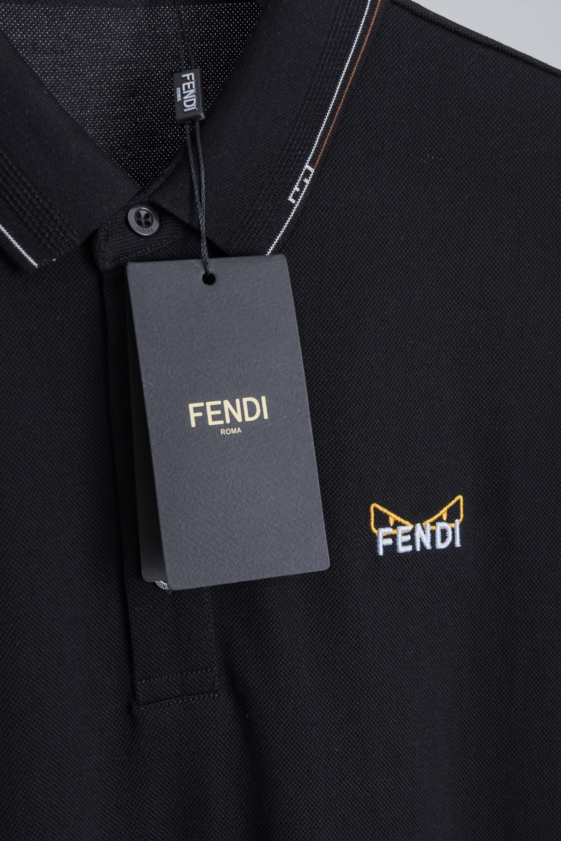 ☀️☀️ FEN* Di    芬迪2026//男士商务休闲纯色翻领短袖POLO衫#客供进口100%珠地