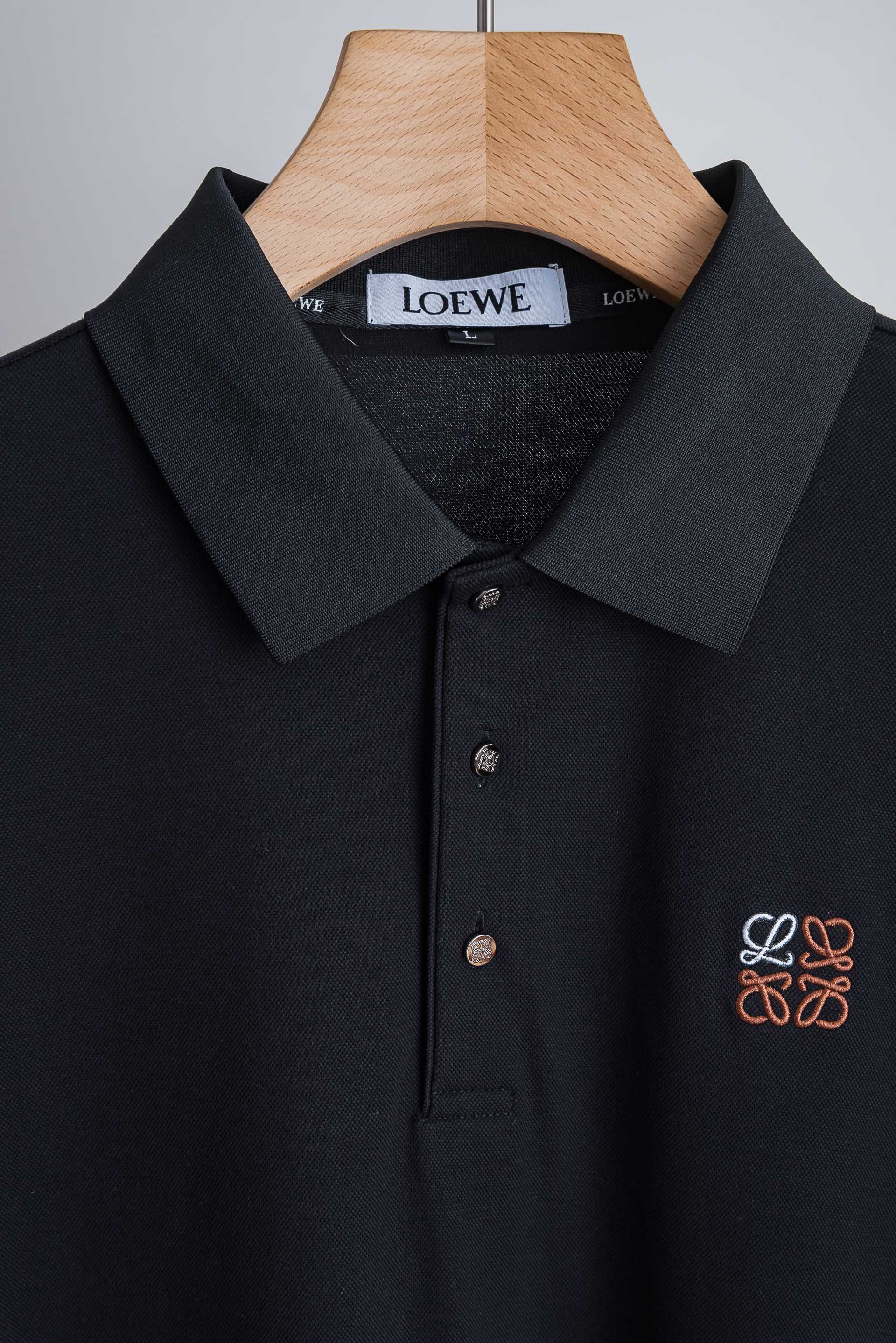 ☀️☀️loewe2026ss最新男士商务休闲纯色翻领短袖POLO衫#客供进口100%珠地棉面料，甄选上