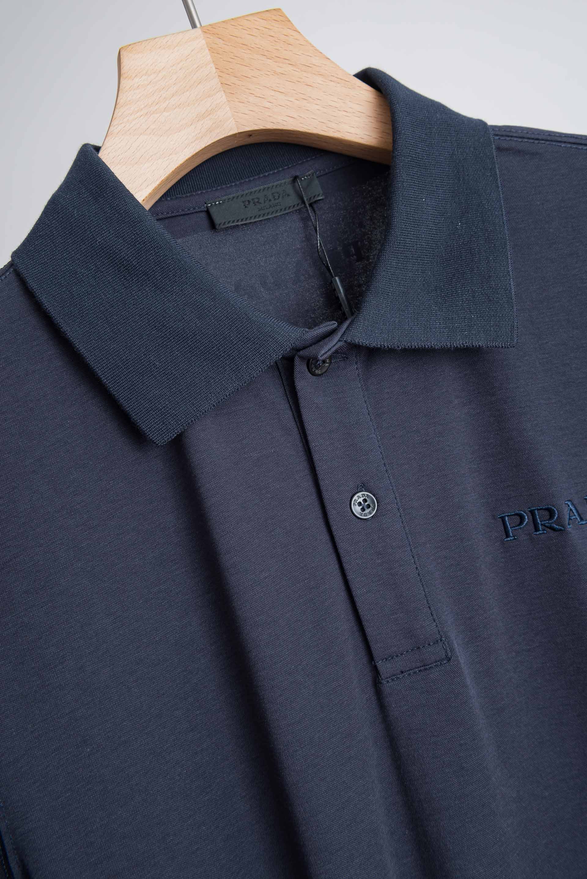 ☀️☀️ Prada 2026ss最新男士商务休闲纯色翻领短袖POLO衫#客供进口100%珠地棉面料，甄