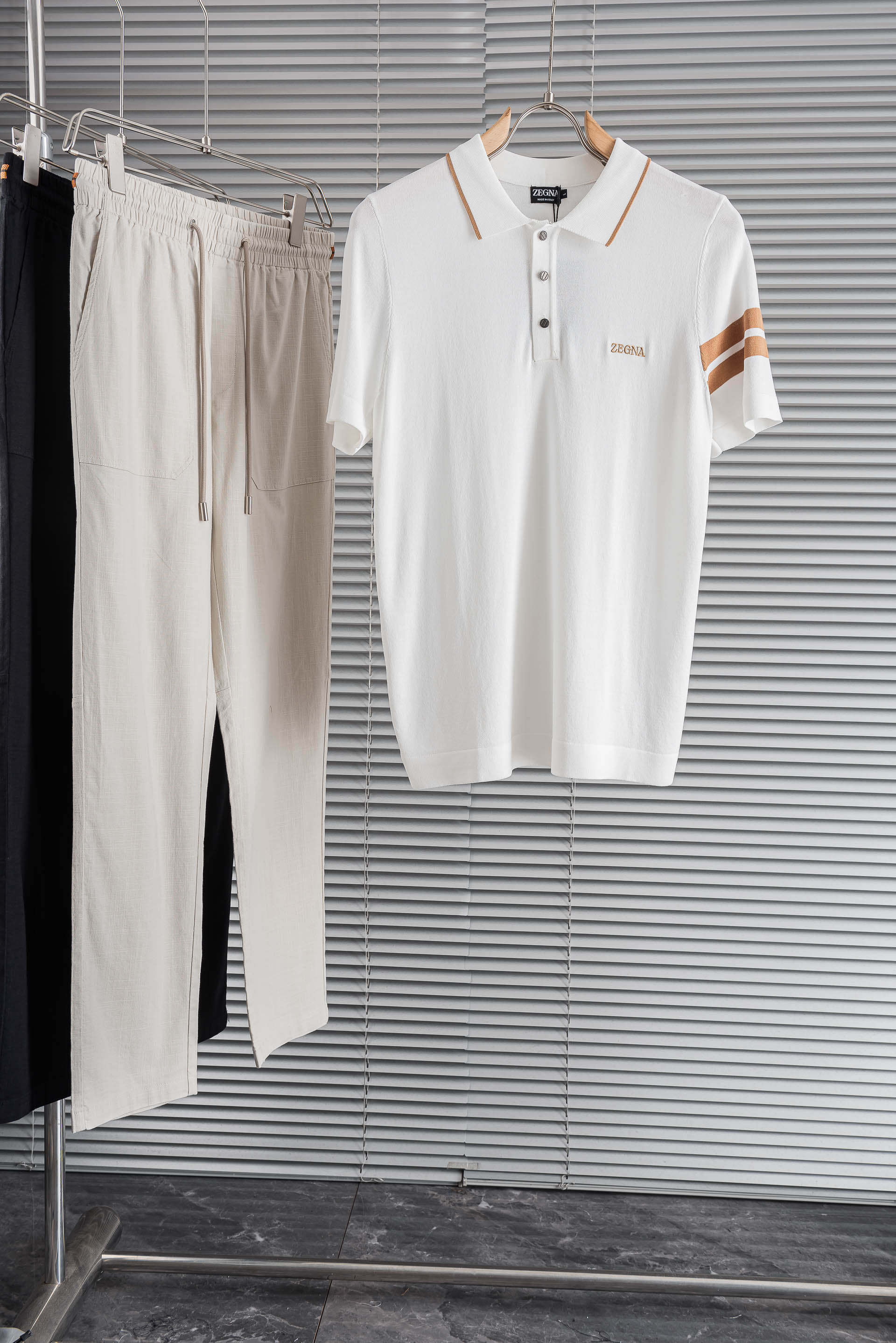 zegna 杰尼亚2026男士针织翻领短袖衫！采用高端进口针织Elite面料！弹力持久、质感高级，贴肤瞬