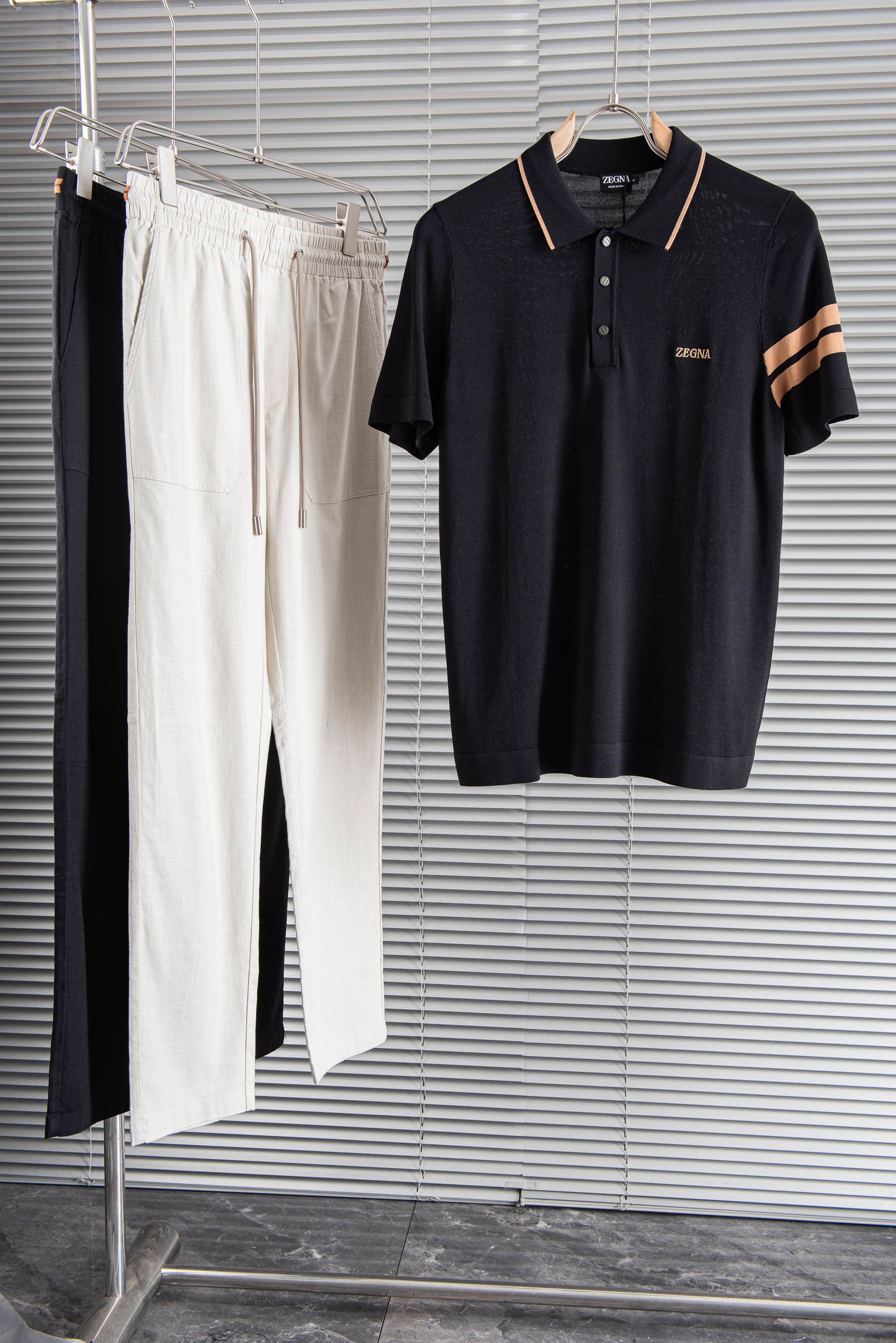 zegna 杰尼亚2026男士针织翻领短袖衫！采用高端进口针织Elite面料！弹力持久、质感高级，贴肤瞬