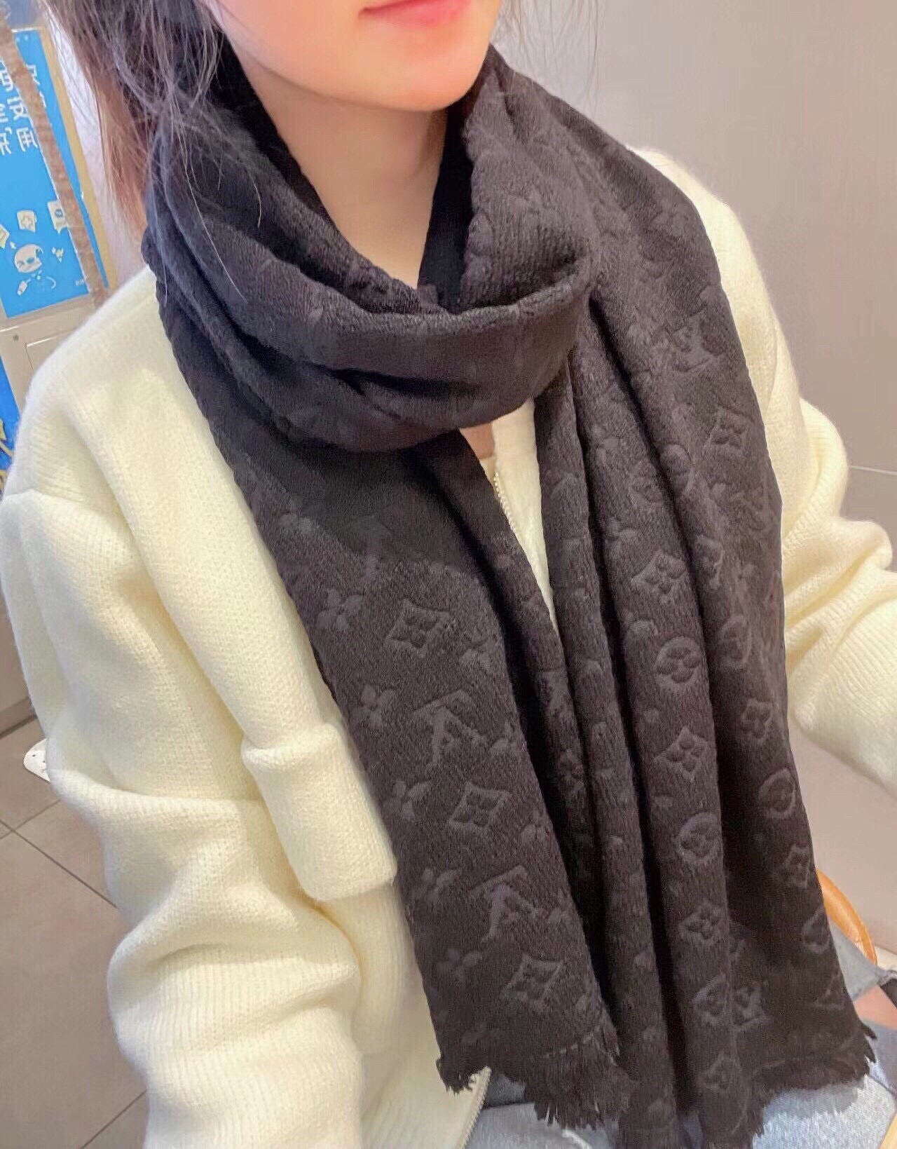 Louis Vuitton Scarf Men Cashmere Casual