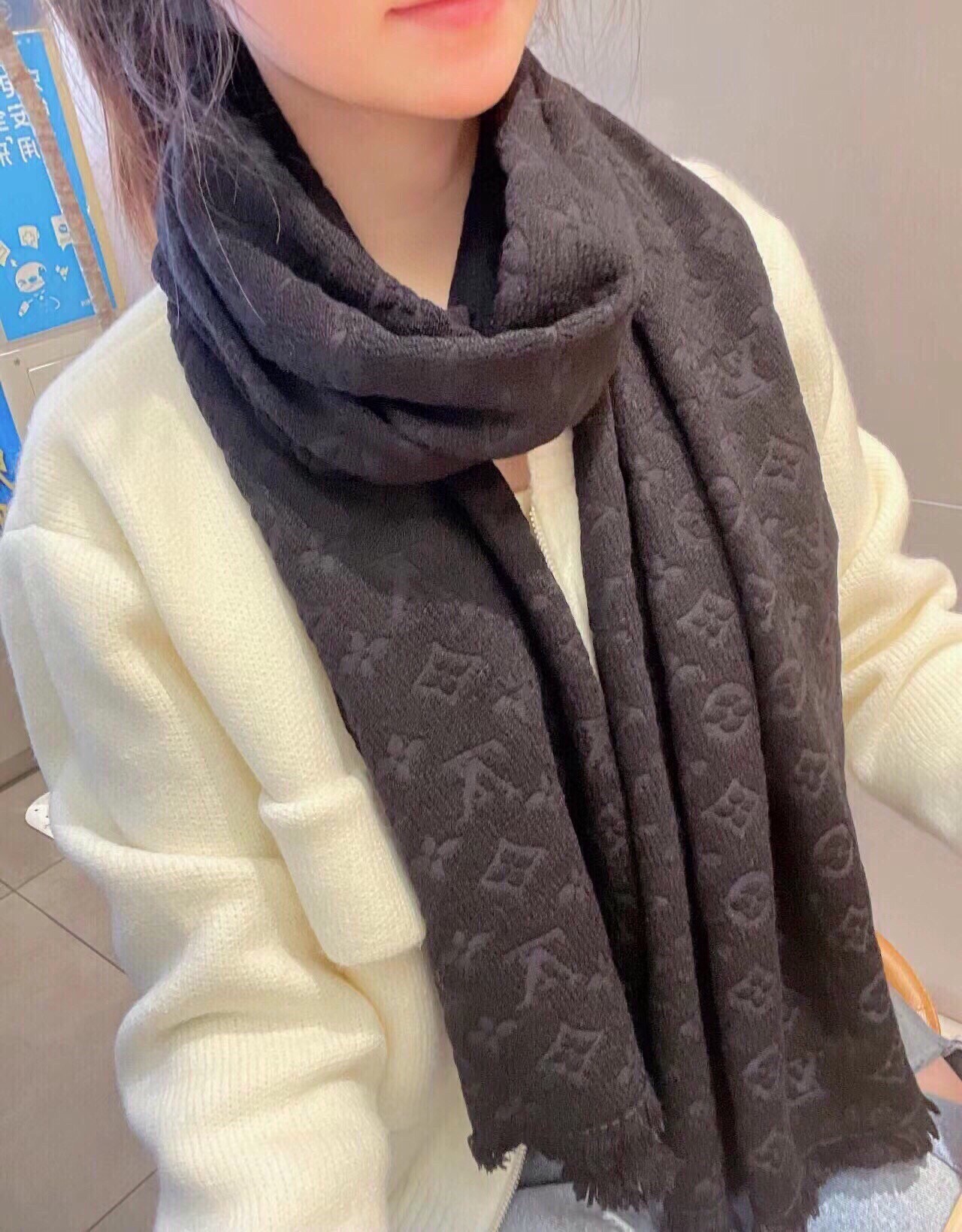 Louis Vuitton Scarf Men Cashmere Casual