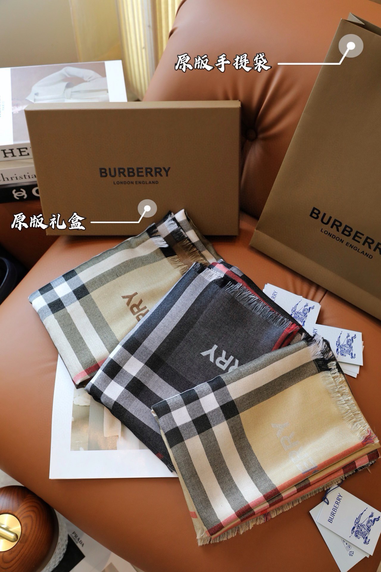 ️重磅奢华！！经典大格纹双面双色完美融合！！Burberry新款双面两用格纹羊绒披肩.经典中的永恒永恒中