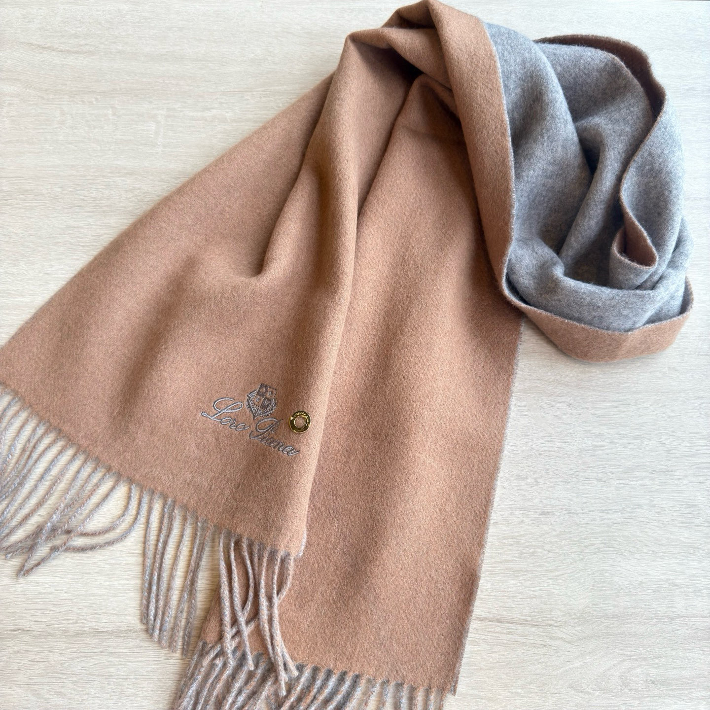 Luxurious Loro Piana Double-Colored Wool Scarf for Autumn in Noyoya, 263. - 图片 9
