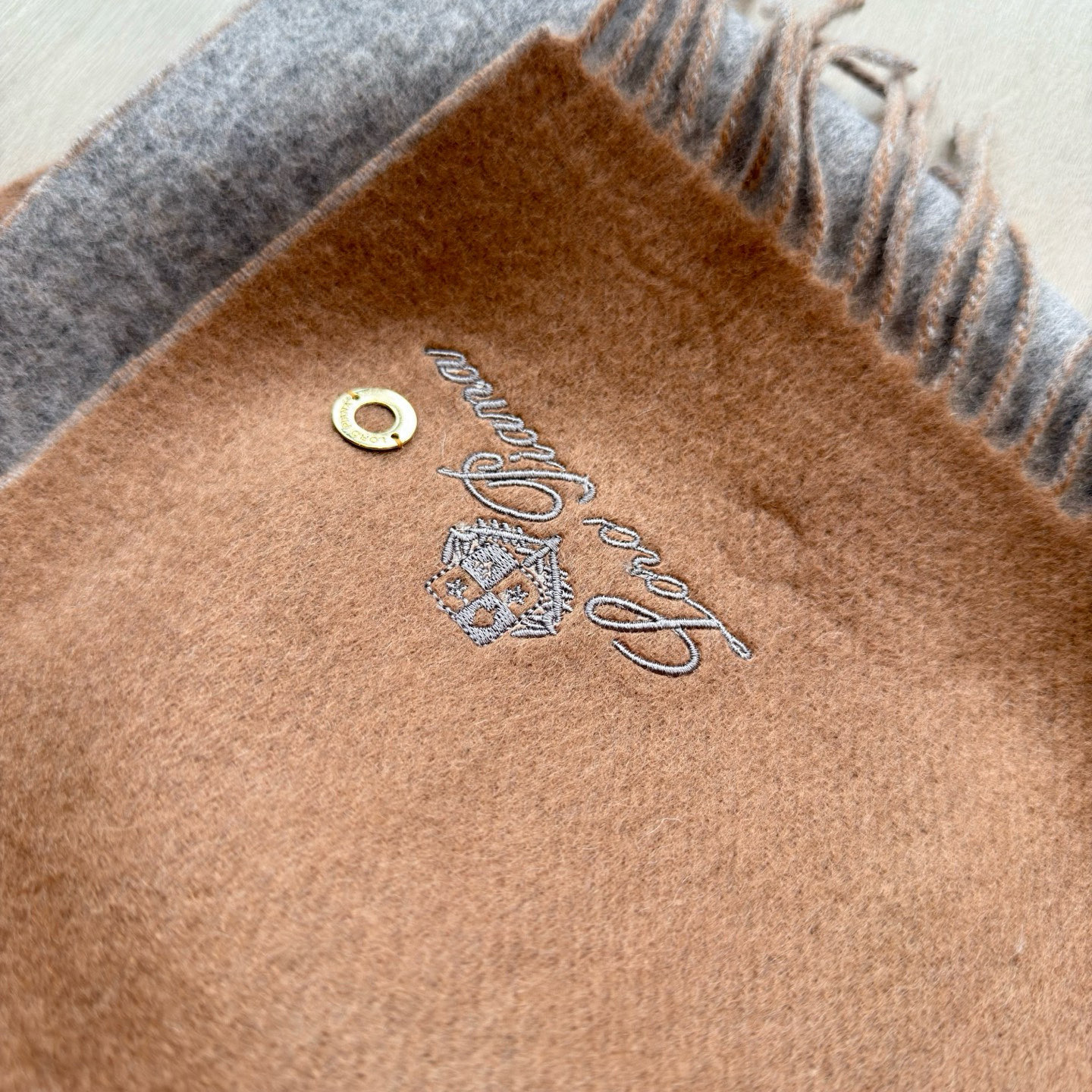 Luxurious Loro Piana Double-Colored Wool Scarf for Autumn in Noyoya, 263. - 图片 4