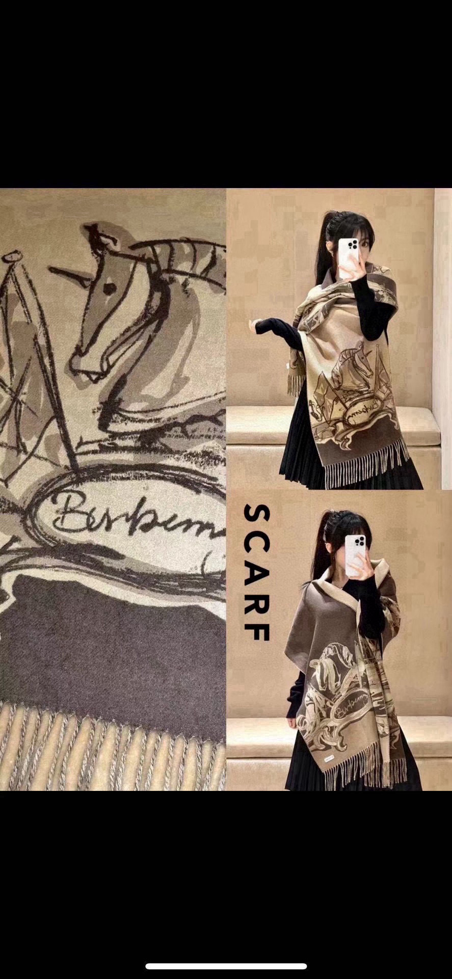 NO:188978,Burberry's war horse scarf last year. It doesn't need to say how powerful it is to be out of stock... This year's double-sided British Tower Bridge jacquard cashmere scarf is definitely a dark horse this autumn and winter. It is more skin color than last year's war horse scarf, without makeup or beauty. It is definitely the best match for gifts to keep warm and air-conditioned rooms in subway offices!  Nothing after all!  Size 210*47 high-version scarf, high-version scarf, burberry, shawls19860909Burberry 去年的战马围巾 断货有多厉害不用多说了吧…..今年这个双面英国塔桥提花羊绒围巾,绝对是今年秋冬一匹黑马,比去年的战马围巾更要配肤色一些,不用化妆不用美颜.绝对是送礼御寒,地铁办公室空调房披肩的最佳搭配之物！到底秒没！尺寸210*47高版本围巾,高版本围巾,burberry,shawls,scarf