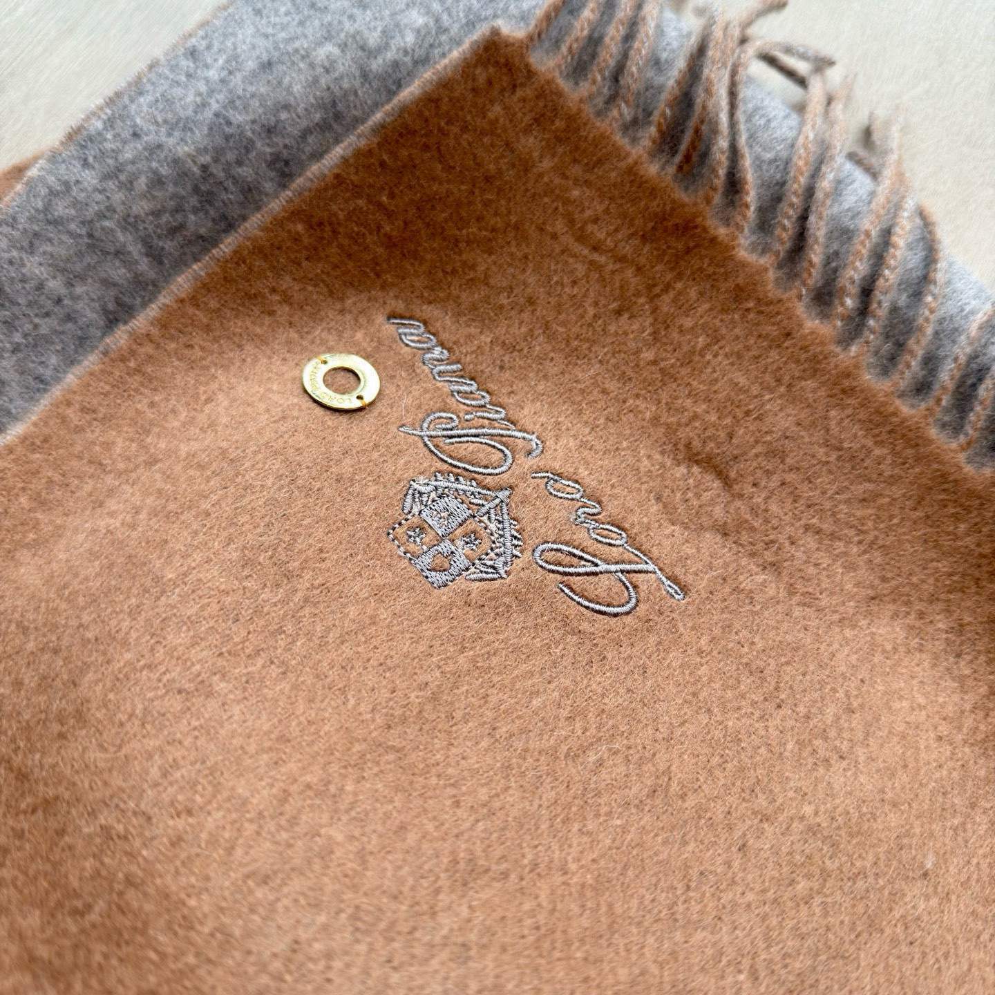 “New Loro Piana Noyoya Autumn Scarf: Double-Colored 100% Wool, 30*180 cm” - 图片 4