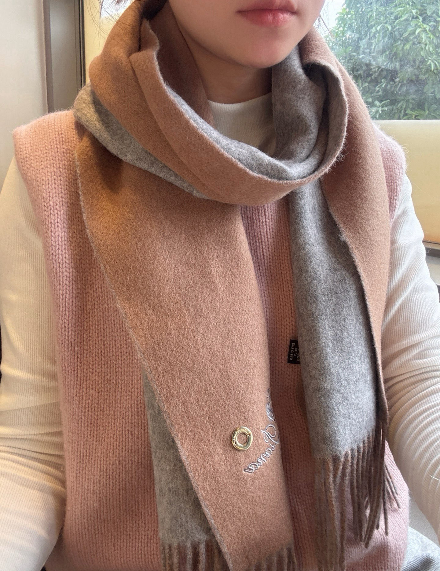 “New Loro Piana Noyoya Autumn Scarf: Double-Colored 100% Wool, 30*180 cm” - 图片 1