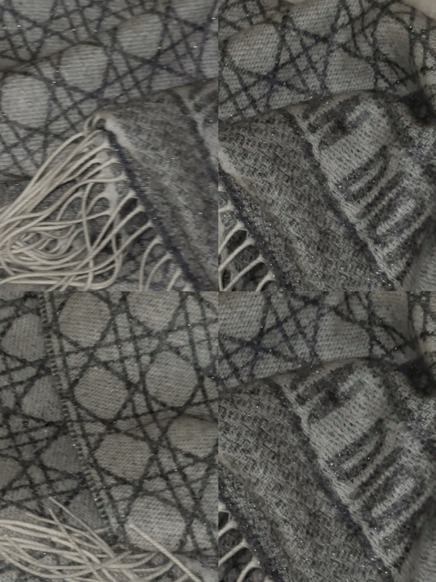 🆕CD新款菱格银丝羊绒双面提花大披肩‼️Blingbling 的银光闪闪，柔软亲肤，凭实力火出圈的经典款