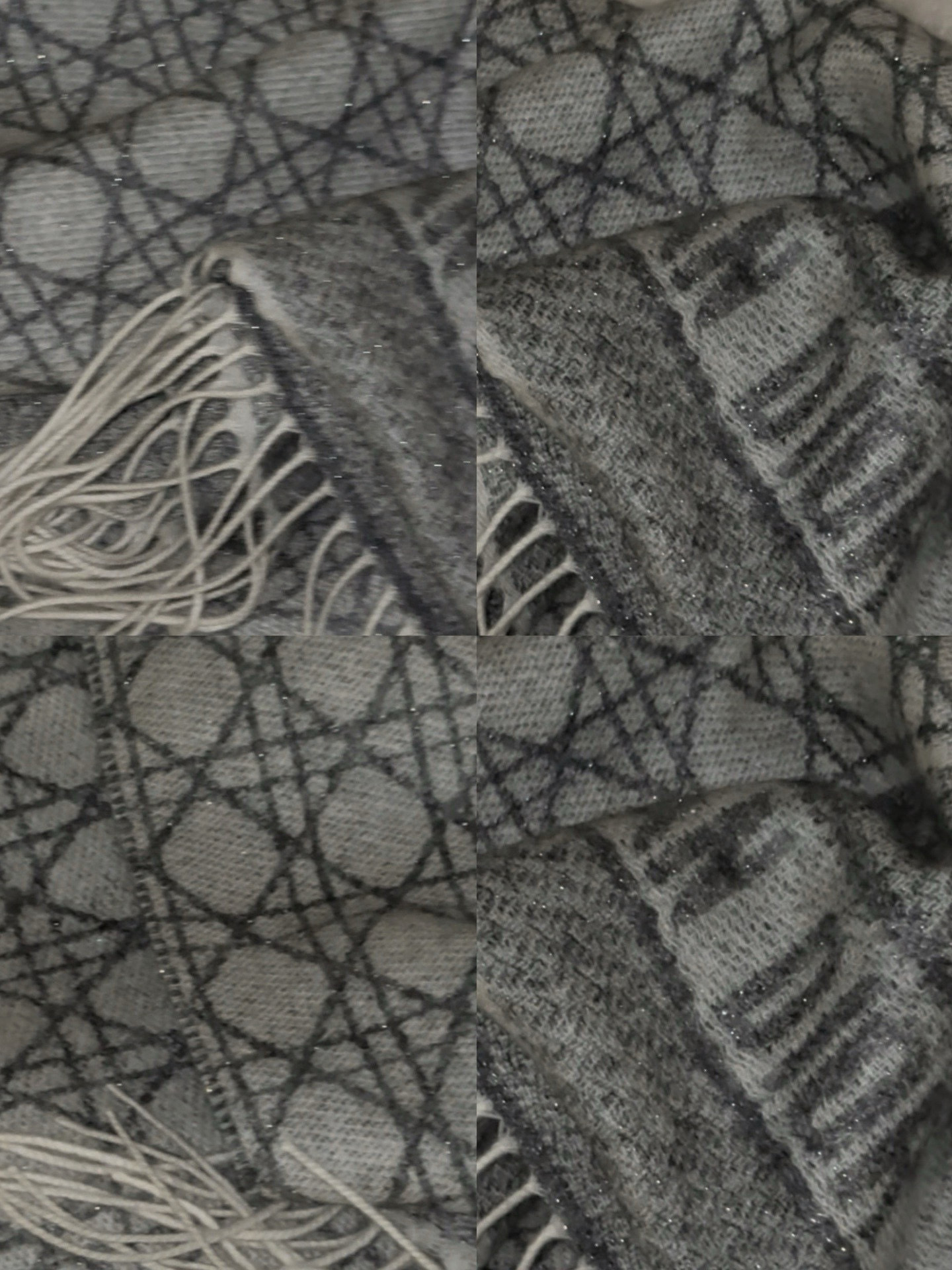 🆕CD新款菱格银丝羊绒双面提花大披肩‼️Blingbling 的银光闪闪，柔软亲肤，凭实力火出圈的经典款