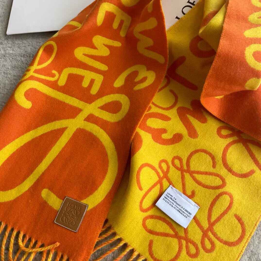 🆕Loewe · 罗意威涂鸦款双面围巾，男女同款。loewe超美新款围巾！超级推荐入手！超难买哦！原单品