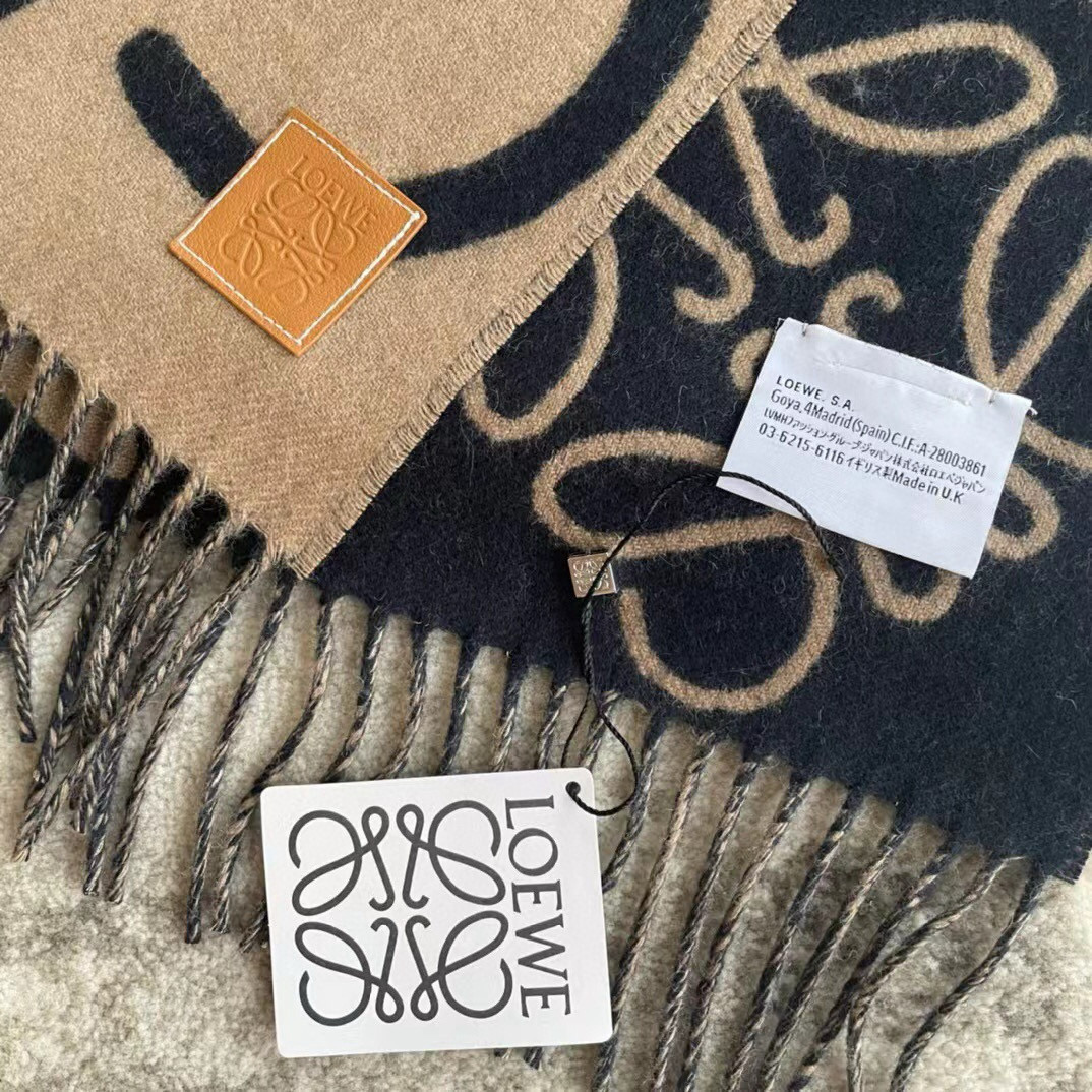 🆕Loewe · 罗意威涂鸦款双面围巾，男女同款。loewe超美新款围巾！超级推荐入手！超难买哦！原单品