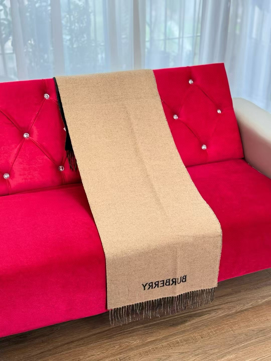 🆕Bur · 【双面马术骑士徽标】双面两用马术骑士徽标羊绒围巾，装饰提花精纺的马术骑士徽标（EKD）和 