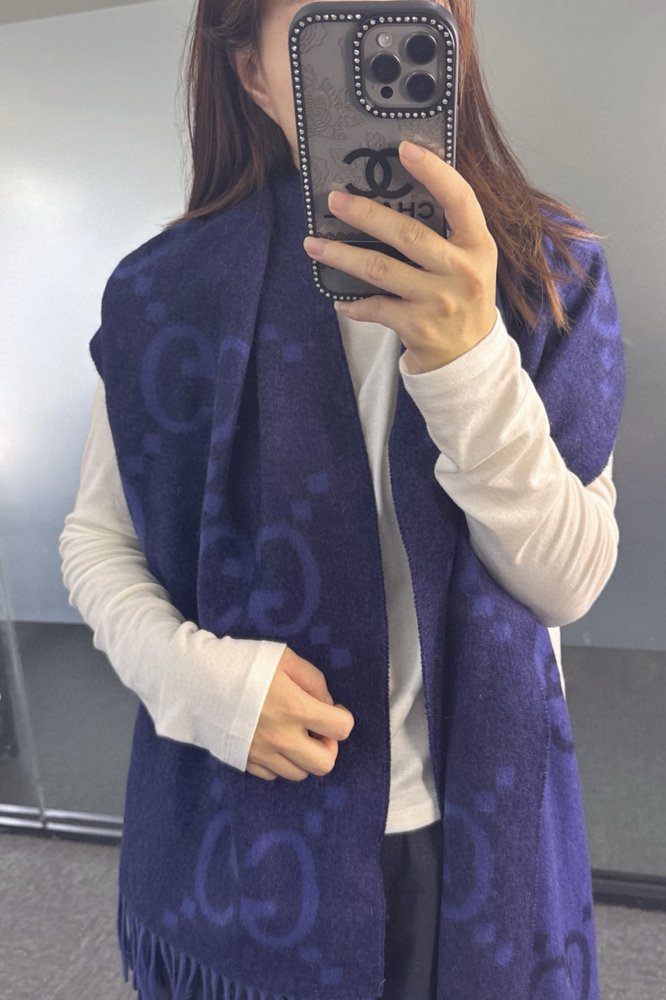 🆕Gucci大G双面羊绒围巾 Size：45*200cm 100%羊绒G家难得纯羊绒出品！超洋气大G提花